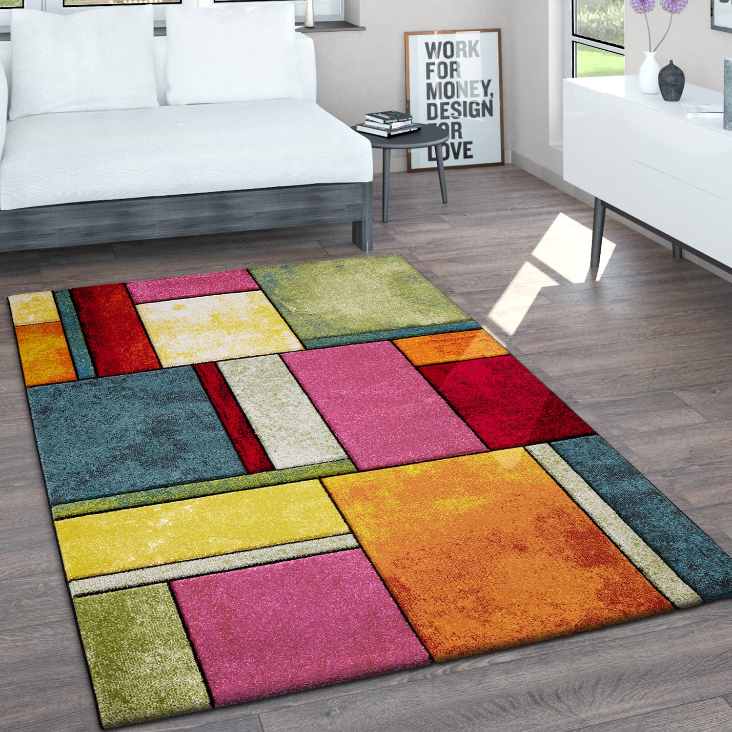 paco-home-kurzflor-teppich-240x330-cm-braun-meliert-3d-konturenschnitt image 5