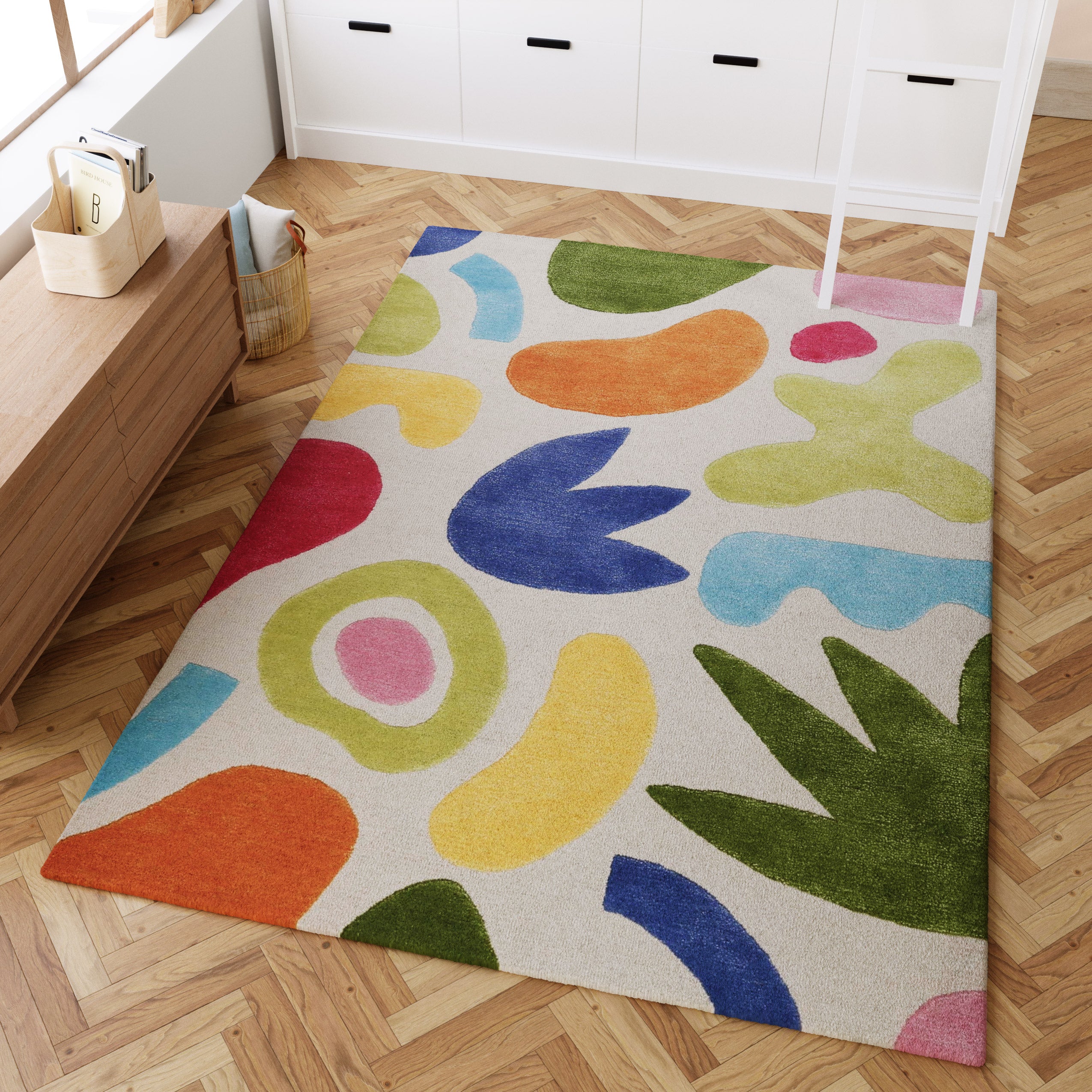 smart-kids-kimi-kinderteppich-creme-bunt-handgetufteter-teppich-aus-wolle-und-vi image 1