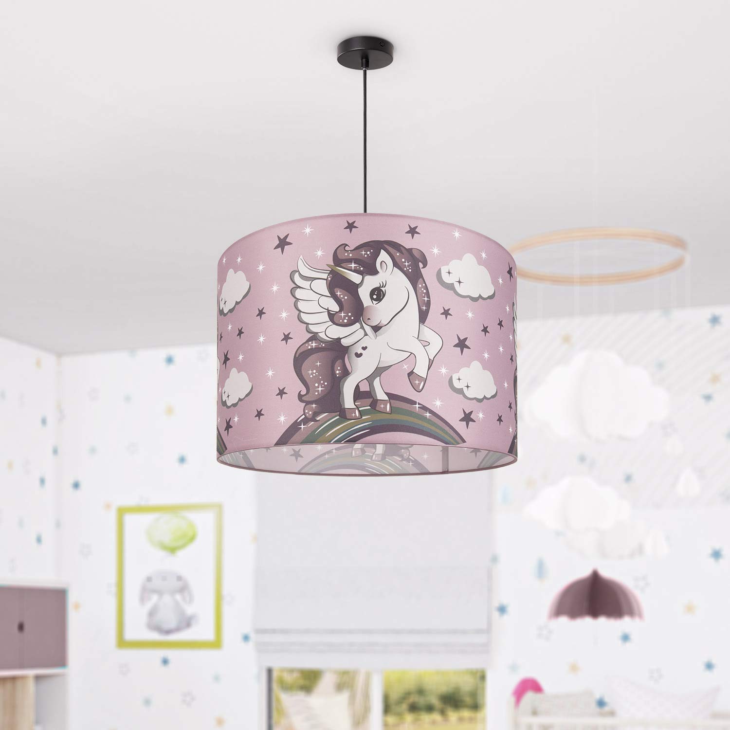 paco-home-volta-kinder-pendelleuchte-einhorn-pink-45-5-cm-e27 image 2