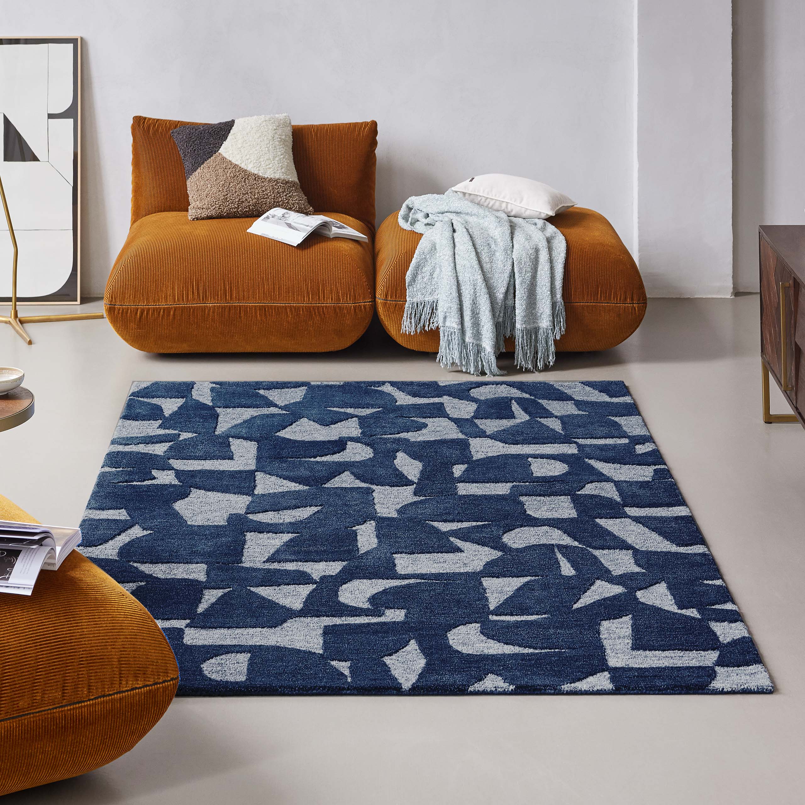 weconhome-ocean-state-kurzflorteppich-blau-meliert-handgetuftet-schurwolle-polye image 2