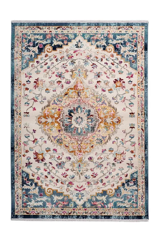 kayoom-anouk-1025-vintage-teppich-flach-pflegeleicht-fransen-45-uvp image 1