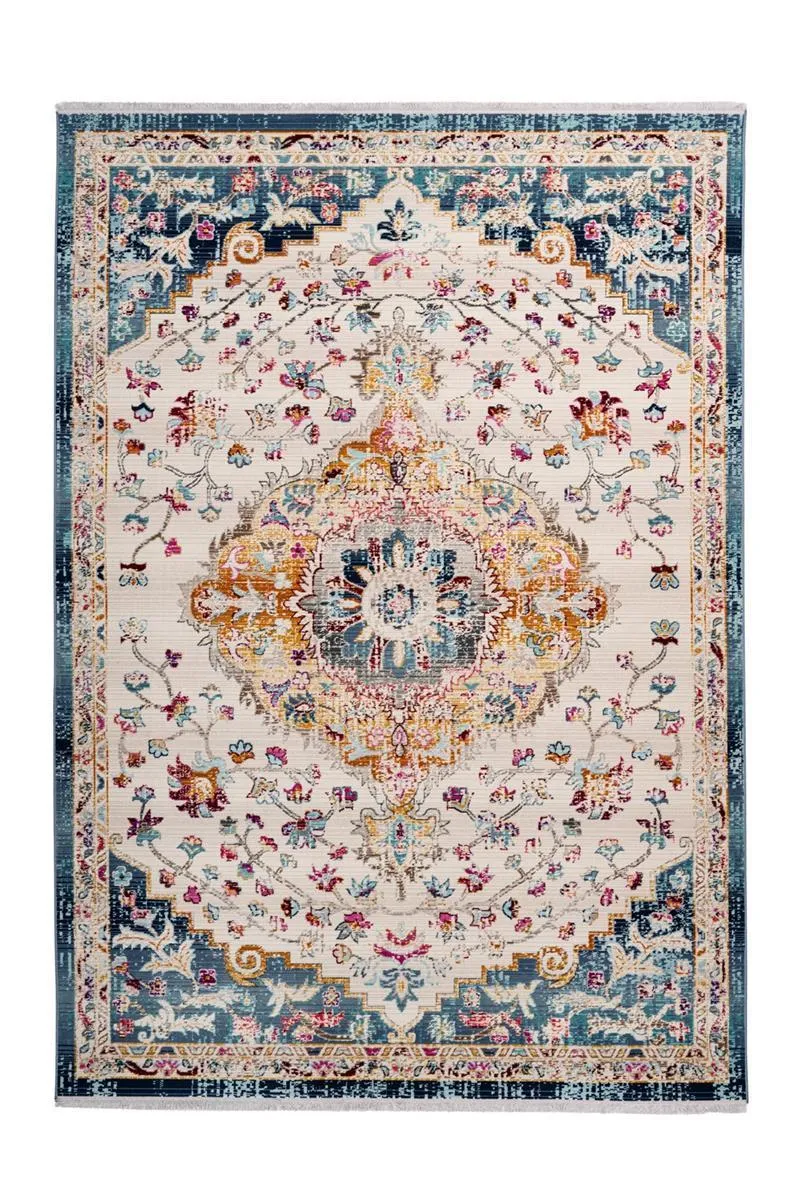 kayoom-anouk-1025-vintage-teppich-flach-pflegeleicht-fransen-45-uvp image 1