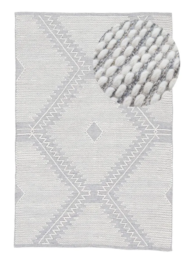 carpetfine-kelim-durry-baumwollteppich-grau-80x150-cm image 1