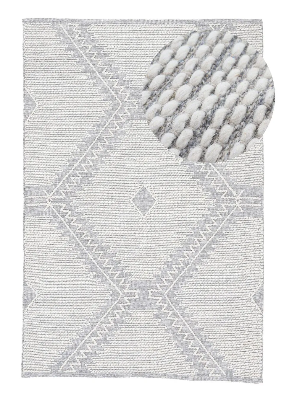 carpetfine-kelim-durry-baumwollteppich-grau-80x150-cm image 1