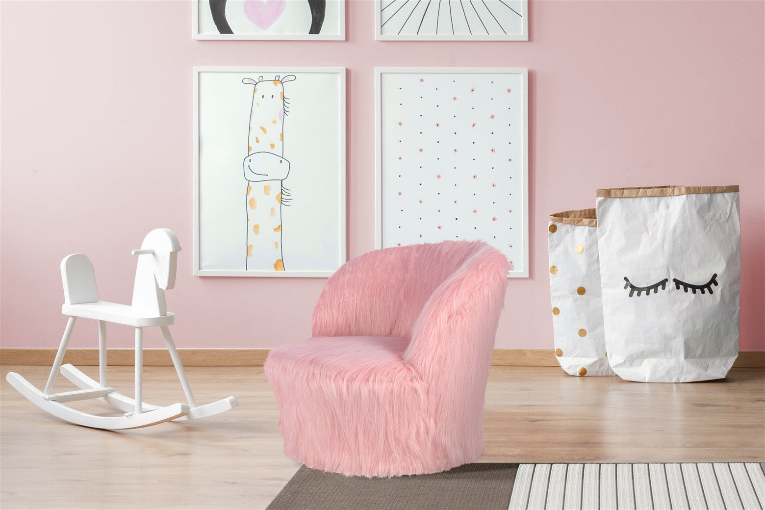 kayoom-kinderstuhl-nanny-225-pl-schsessel-mit-kunstfell-bezug-f-r-kinderzimmer-u image 1