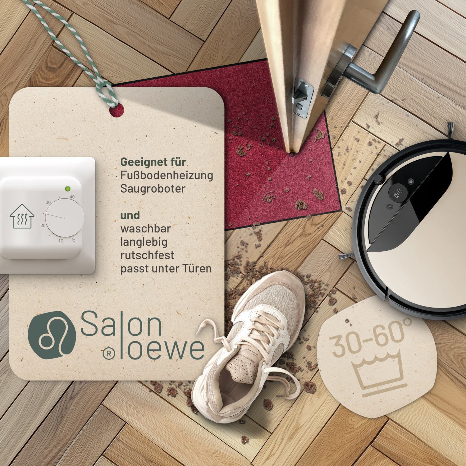 salonloewe-weinrot-teppich-40-x-60-cm-rechteckige-schmutzfangmatte-burgunderrot- image 2