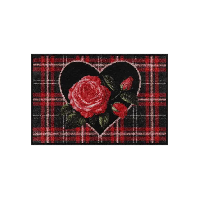 salonloewe-english-rose-black-eingangsmatte-50-x-75-cm-polyamid-rutschfest-wasch image 1