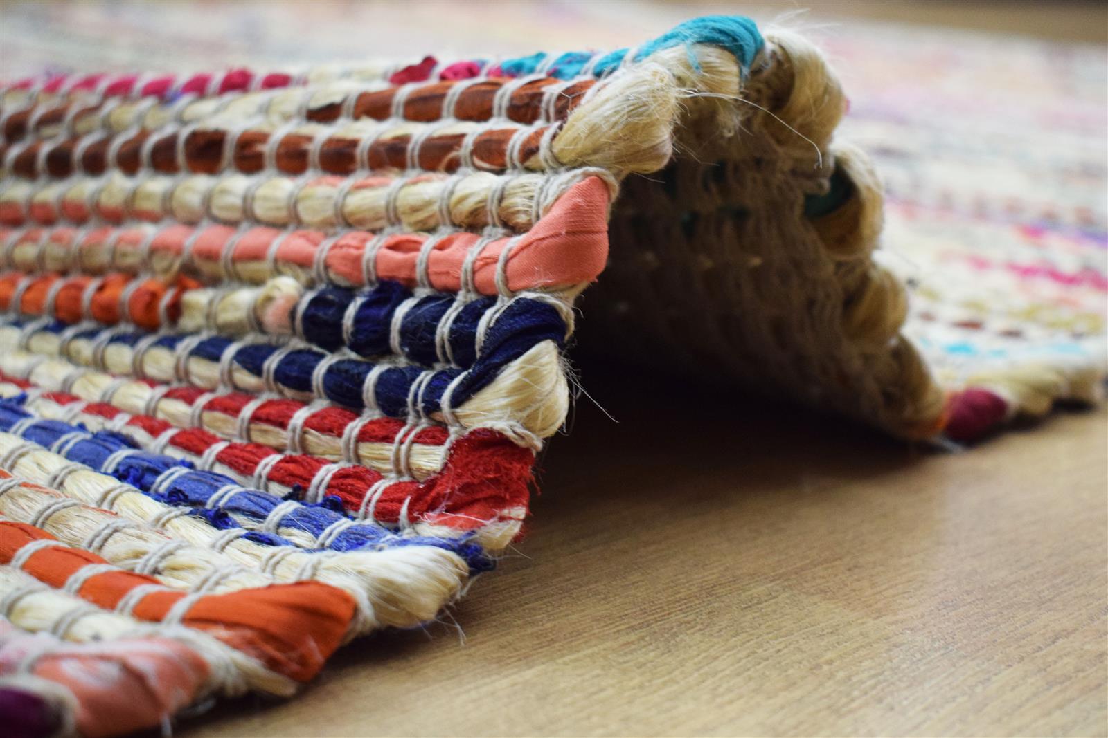 kayoom-sienna-610-teppich-handgeflochten-baumwolle-jute-flacher-flor-mehrfarbig image 3
