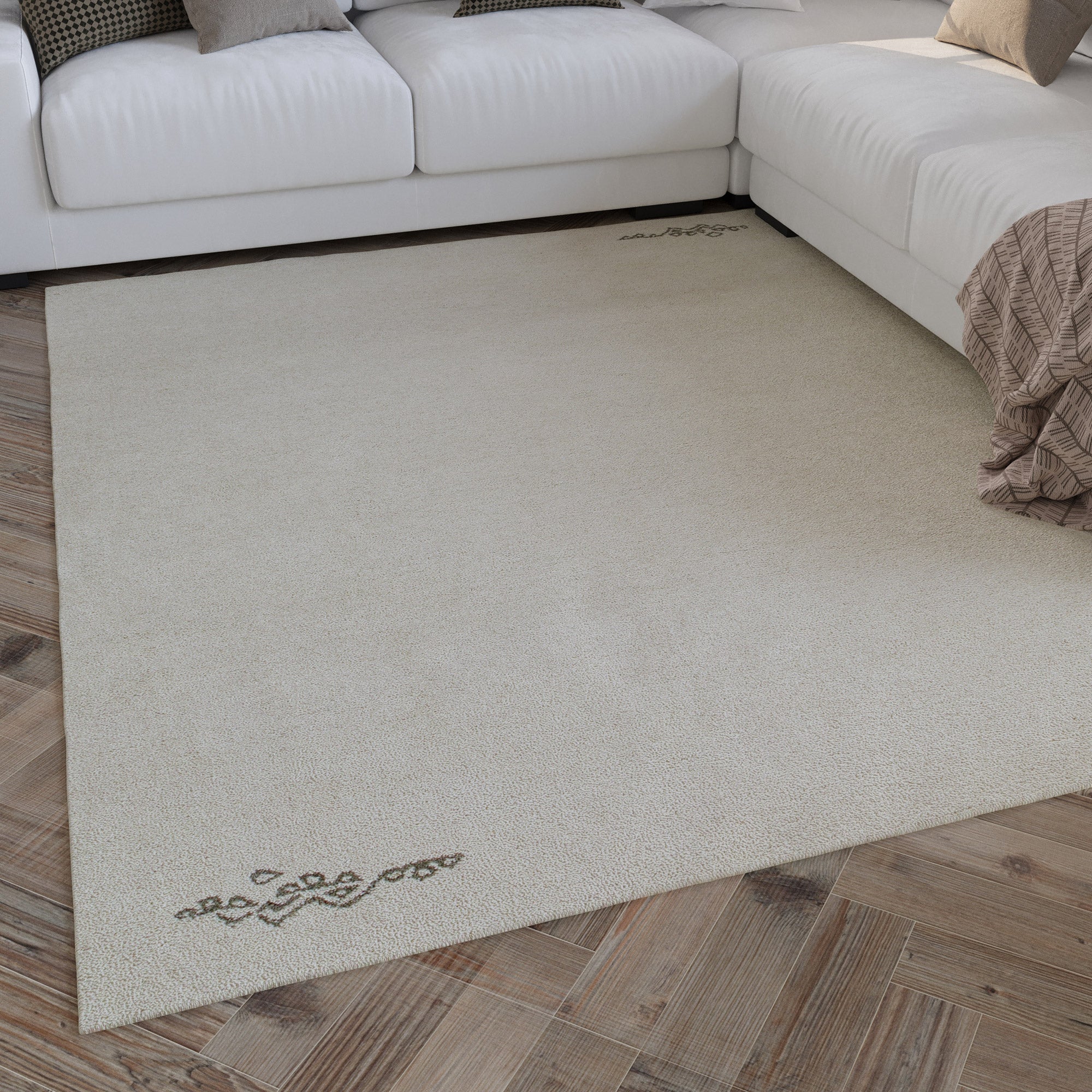 weconhome-hamptons-fortyfour-kurzflor-teppich-creme-wei-schurwolle-handgetuftet image 2