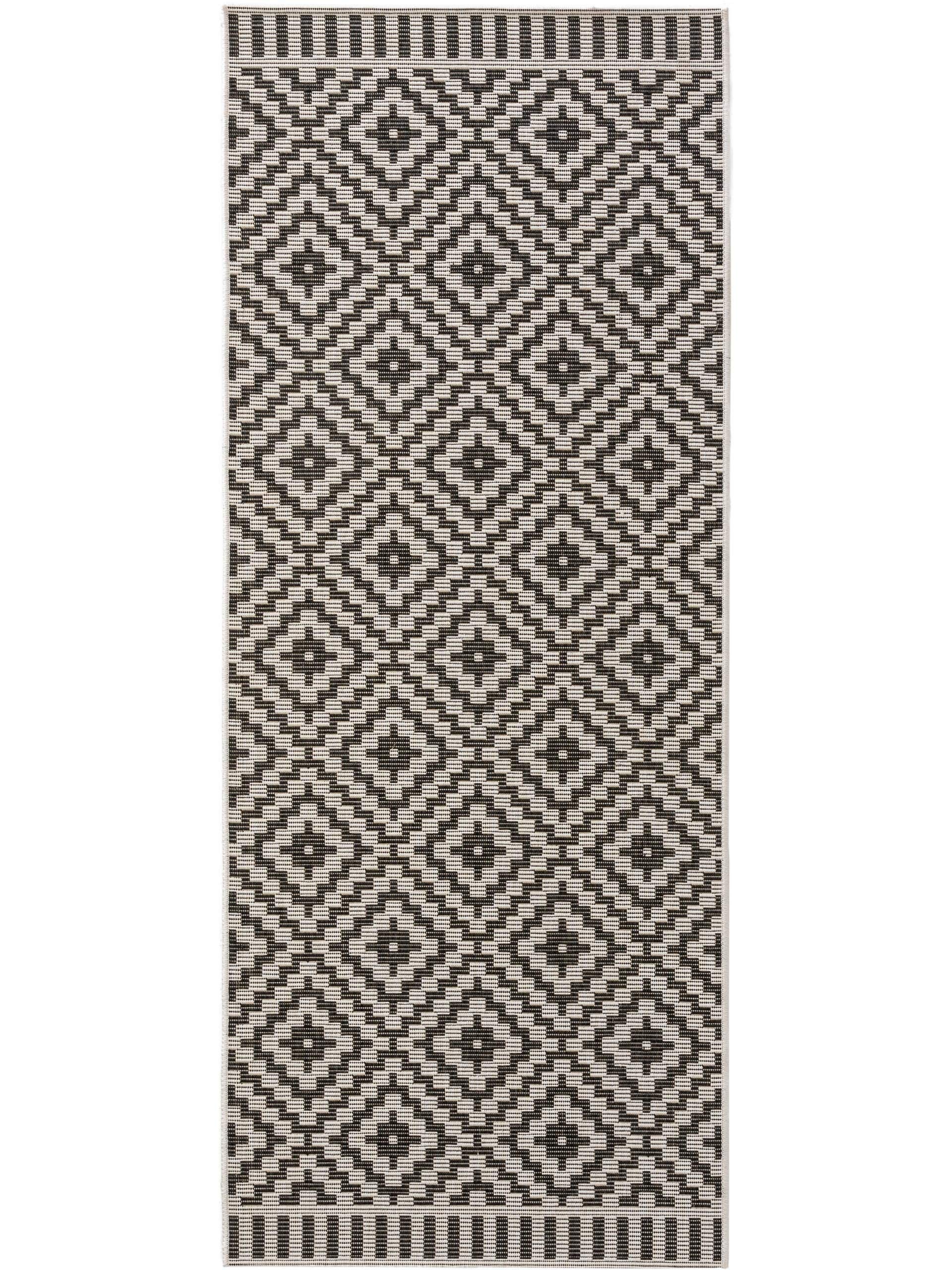 benuta-plus-in-outdoor-teppich-metro-flachgewebe-wetterfest-schwarz-wei-80x200-c image 1