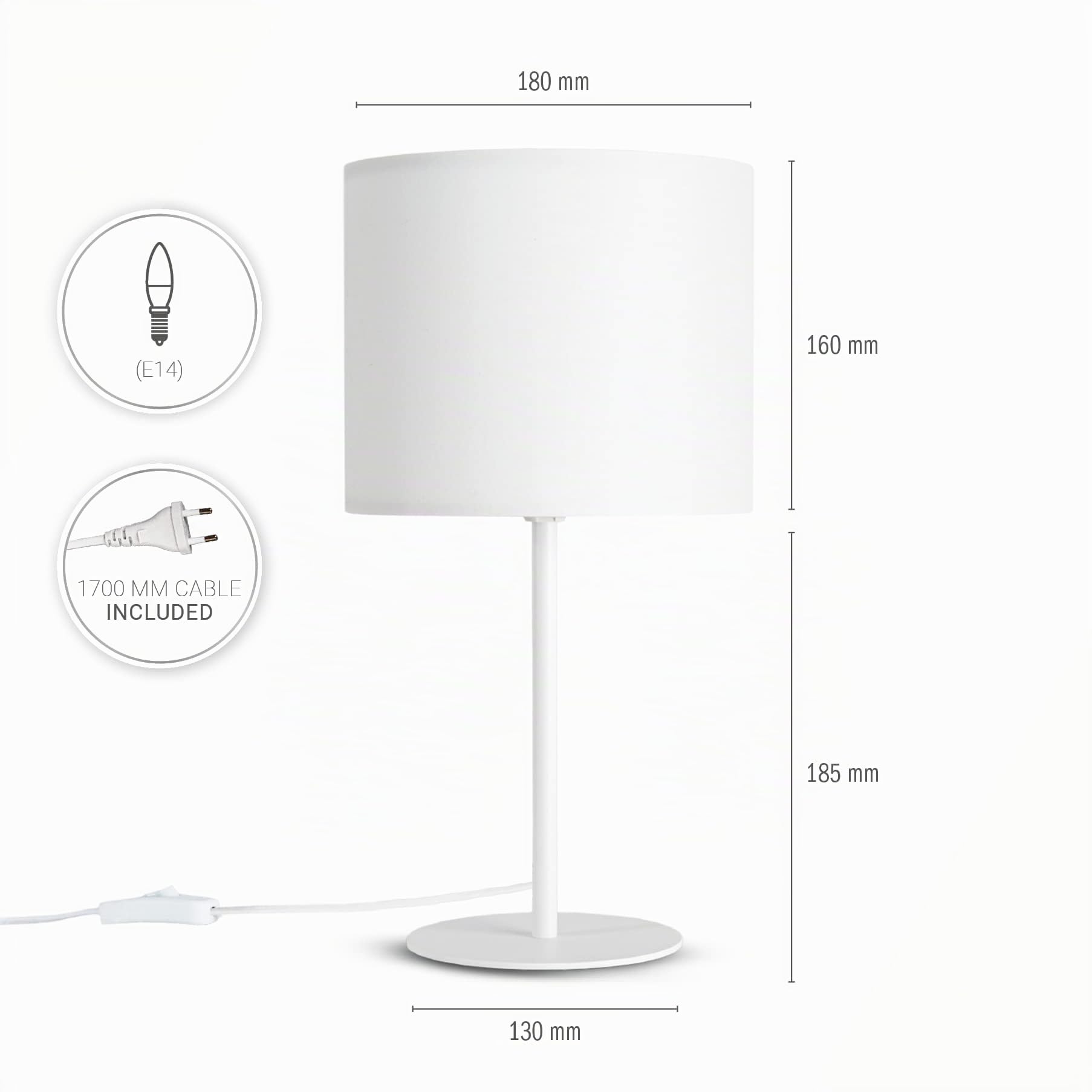 paco-home-tischlampe-e14-uni-stoffschirm-nachttischlampe image 3