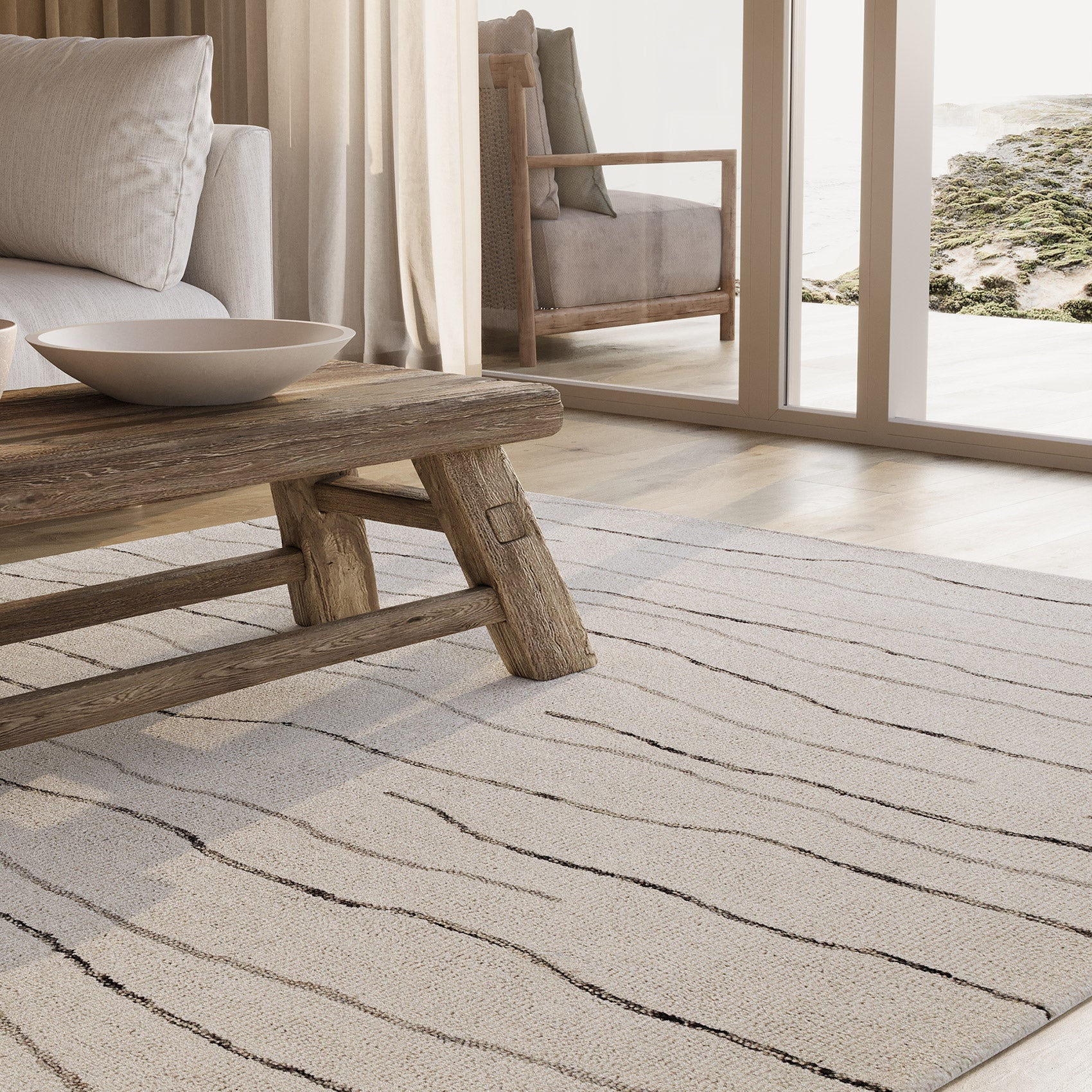 weconhome-hamptons-eleven-kurzflor-teppich-creme-wei-schurwolle image 2