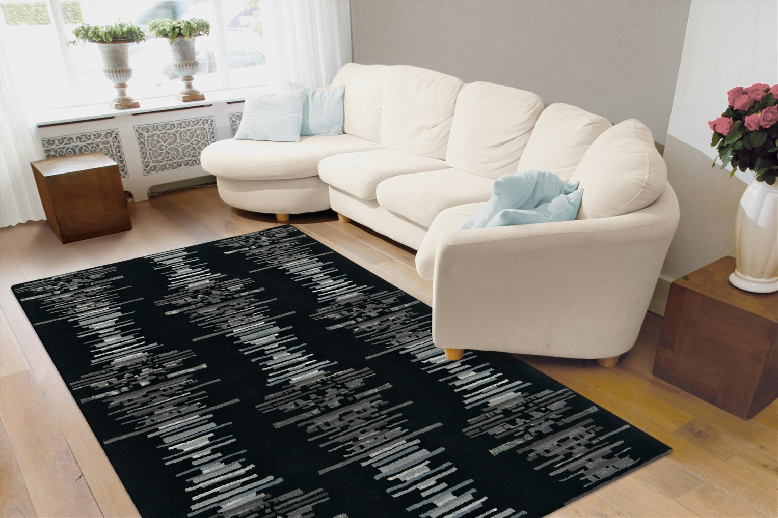 kayoom-satin-8060-eleganter-kurzflorteppich-flacher-flor-nat-rliche-materialien image 2