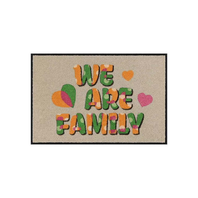 salonloewe-lovely-family-eingangsmatte-50-x-75-cm-orange-gr-n-we-are-family image 1
