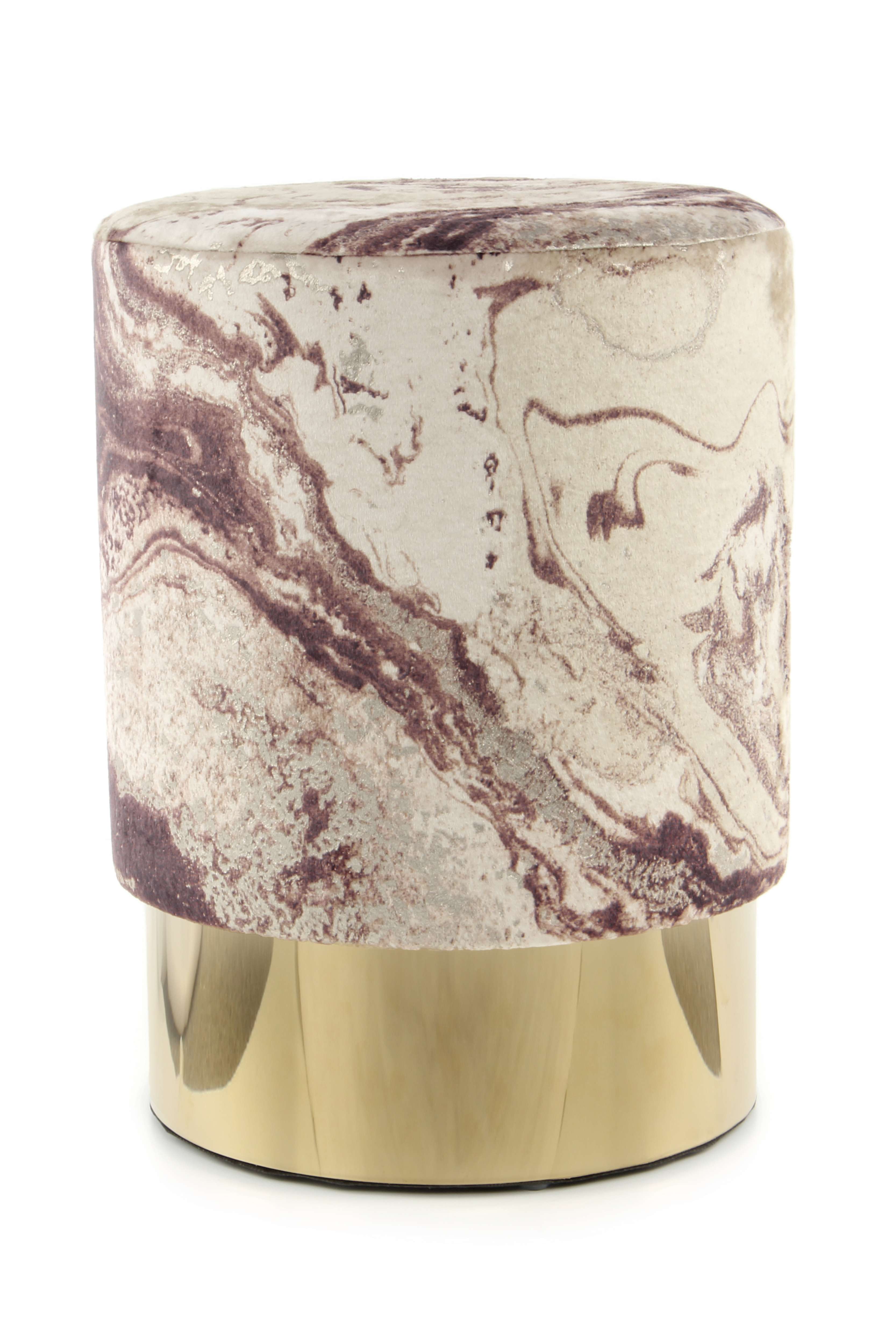kayoom-hocker-gipsy-325-runder-sitzpouf-mit-samtbezug-und-metallelementen image 7