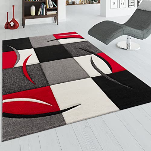 paco-home-designer-teppich-karo-rot-schwarz-120x170-cm image 7
