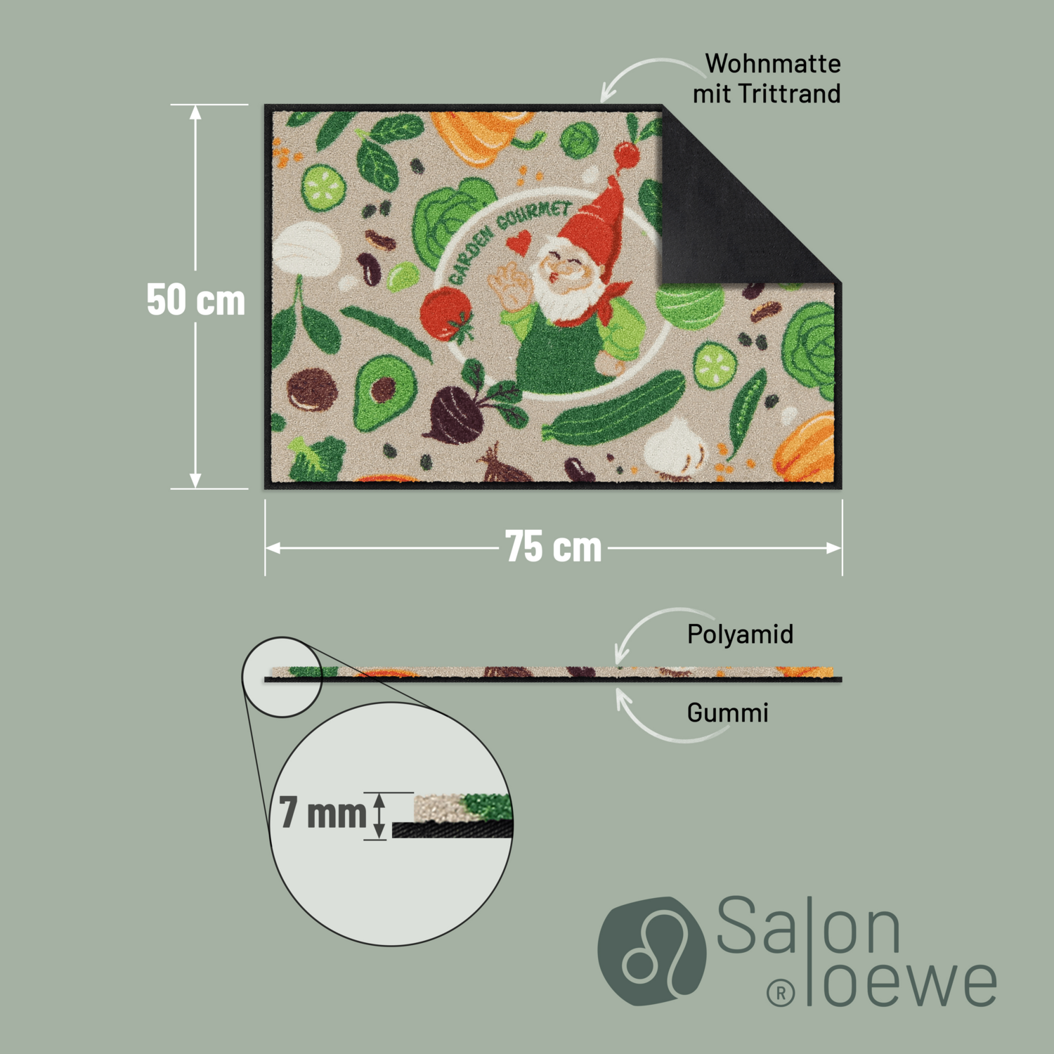 salonloewe-garden-gourmet-eingangsmatte-50-x-75-cm-gartenzwerg-gem-se-motiv image 4