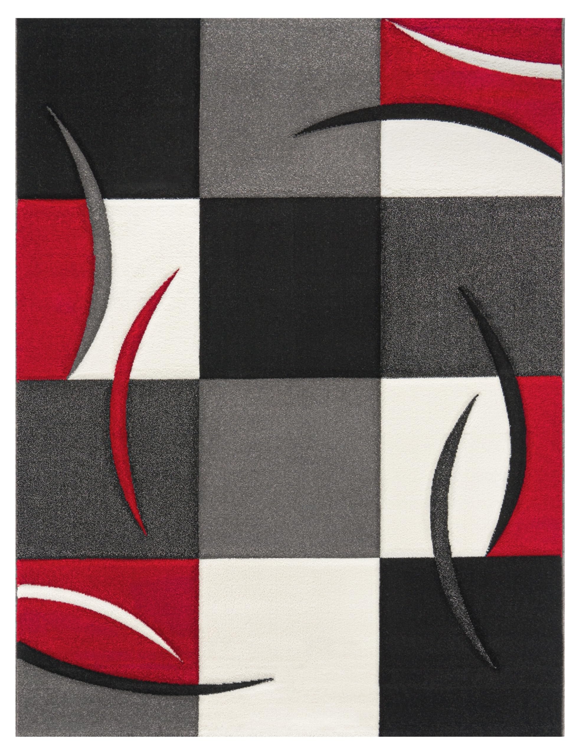 paco-home-designer-teppich-karo-rot-schwarz-120x170-cm image 5