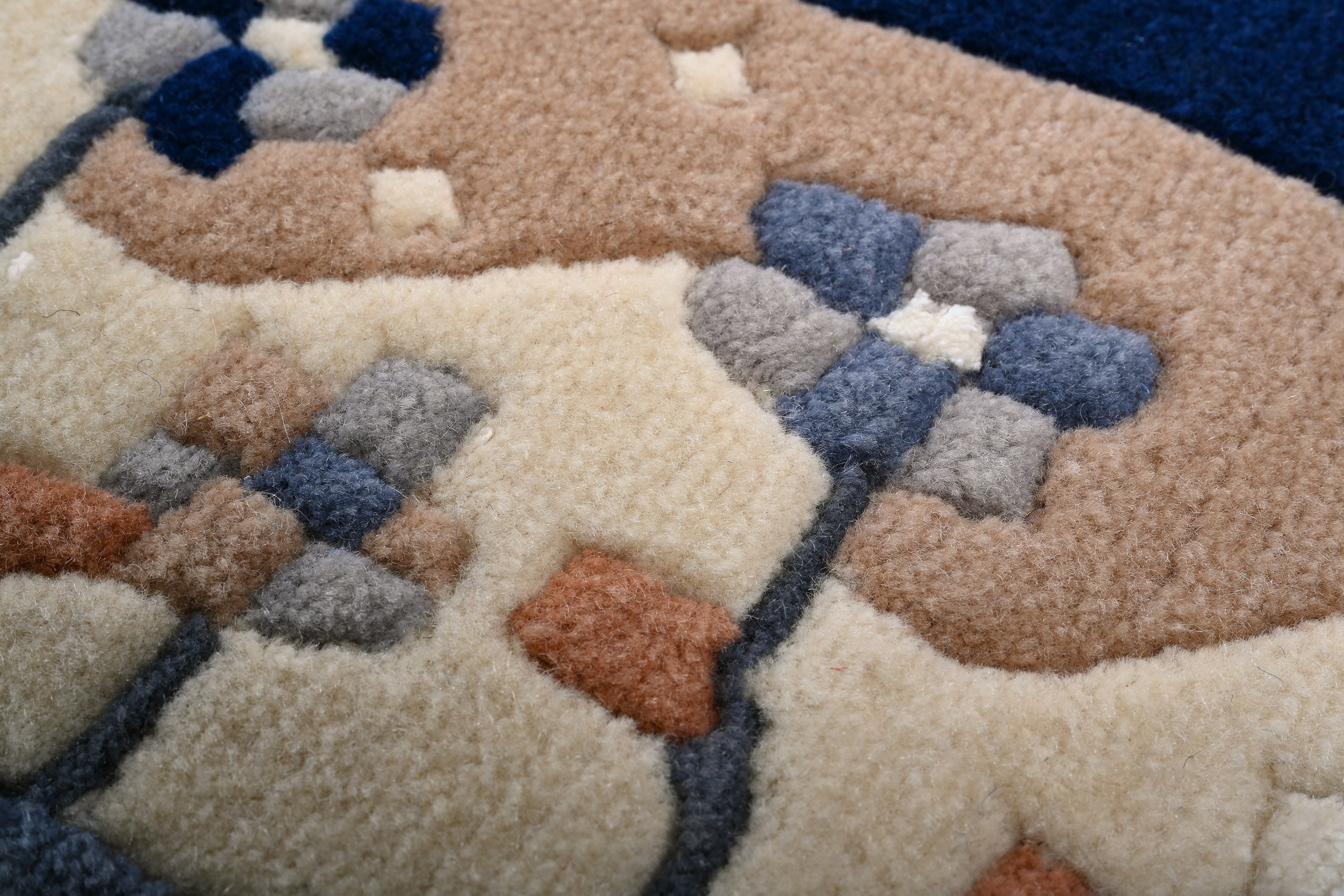 weconhome-handgekn-pfter-tibet-teppich-in-blau-mit-retro-bord-re-vintage-einzels image 4