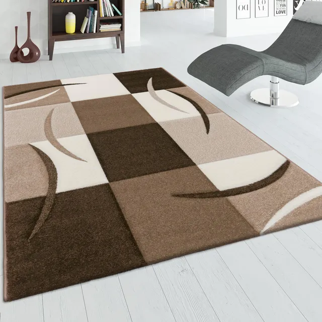 paco-home-designer-teppich-karo-braun-beige-60x110-cm image 1