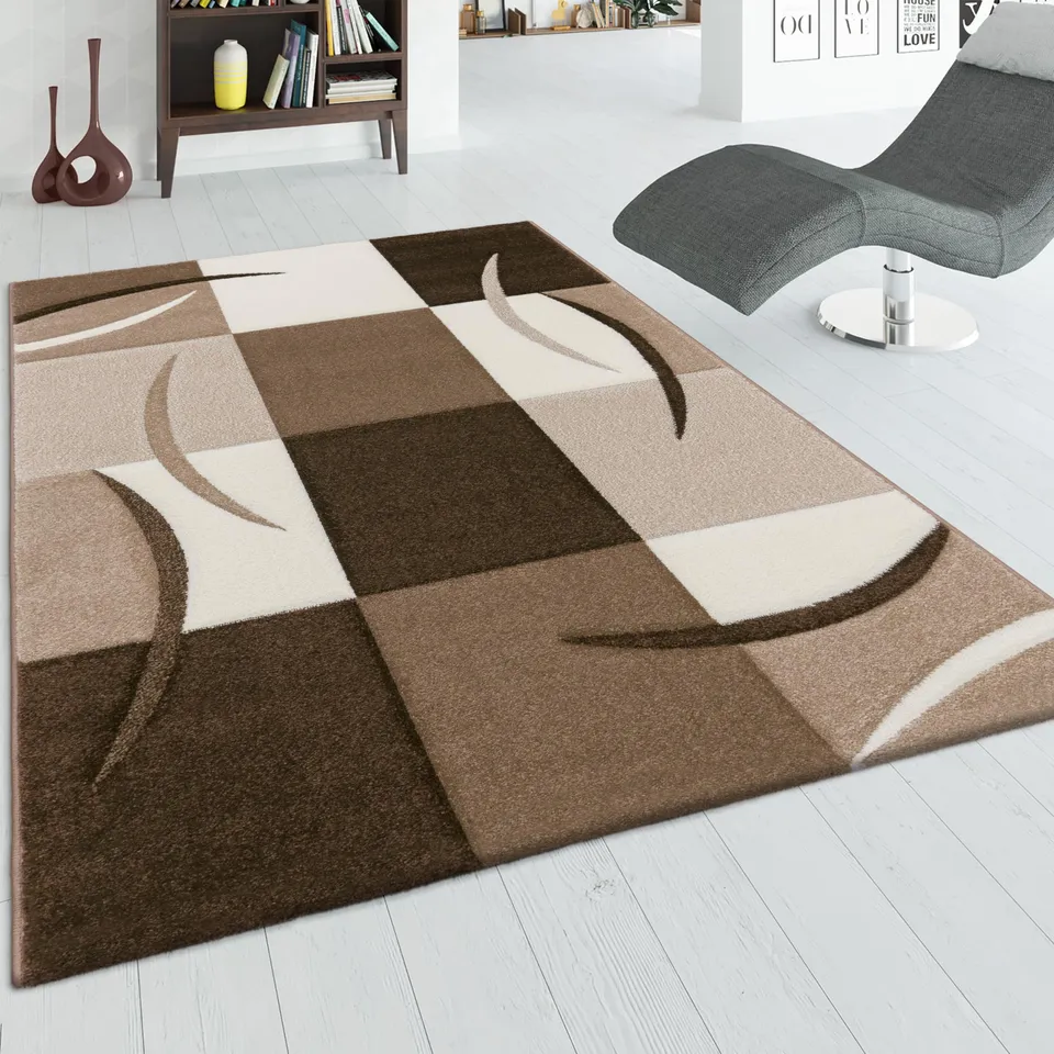 paco-home-designer-teppich-karo-braun-beige-60x110-cm image 1