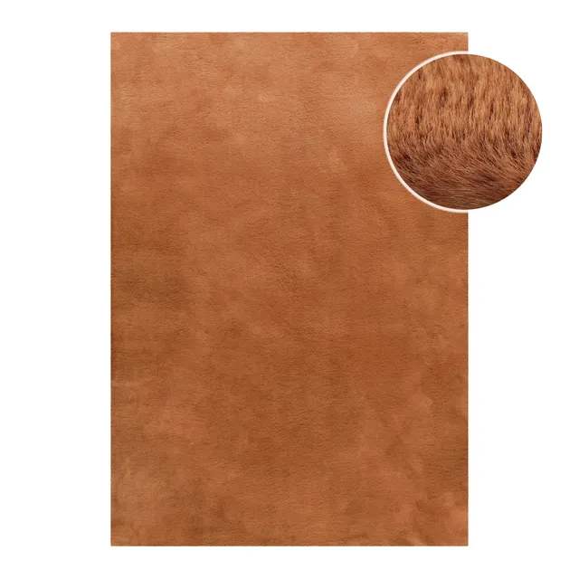 weconhome-basics-kunstfell-teppich-anna-terracotta-flauschig-weich-getuftet-100- image 1
