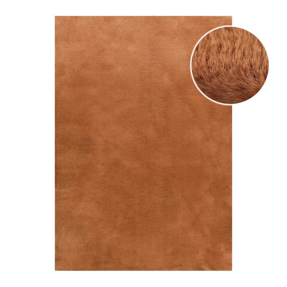 weconhome-basics-kunstfell-teppich-anna-terracotta-flauschig-weich-getuftet-100- image 1
