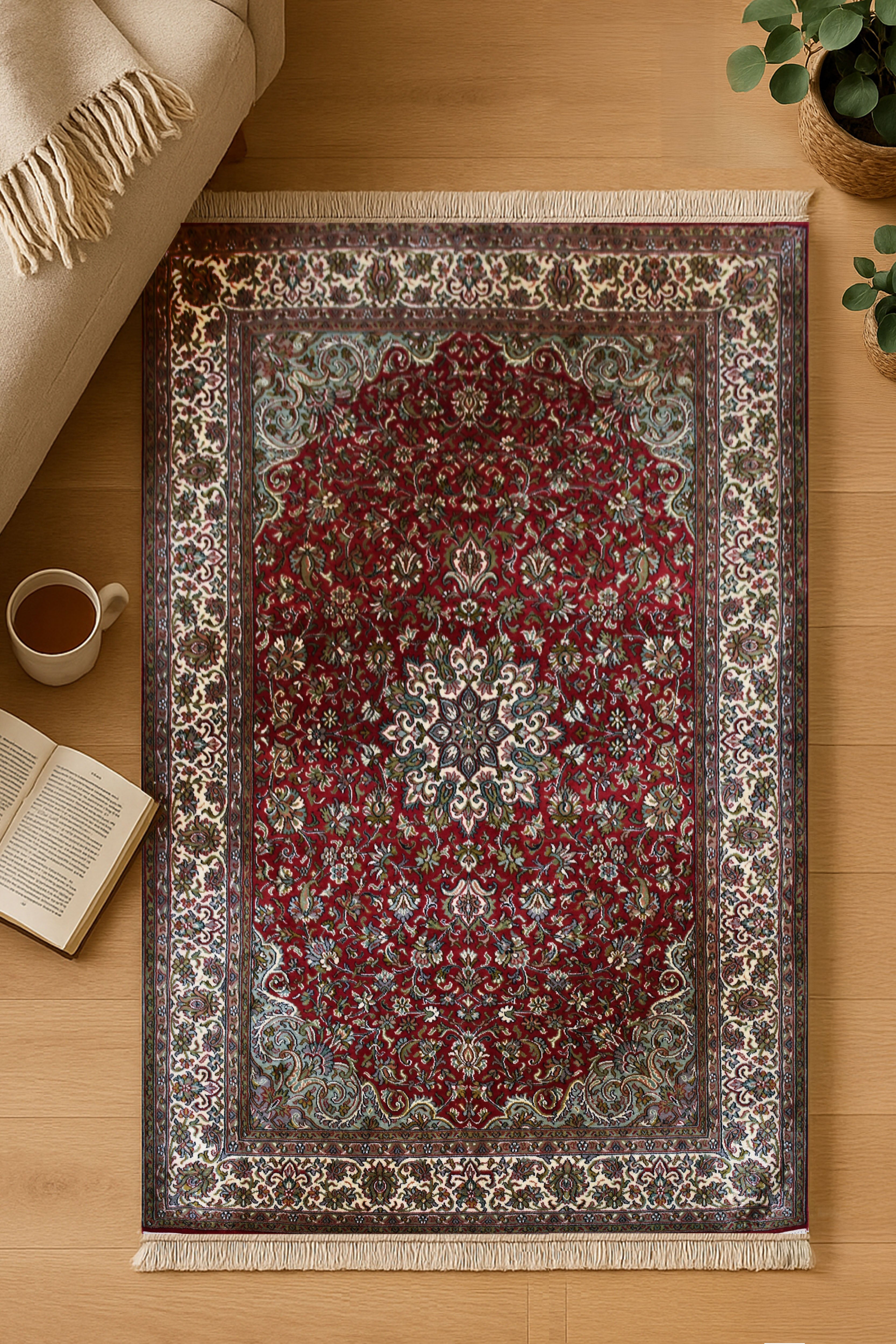 kayoom-kashan-12306-multi-handgewebter-orient-teppich-133-cm-x-181-cm image 3