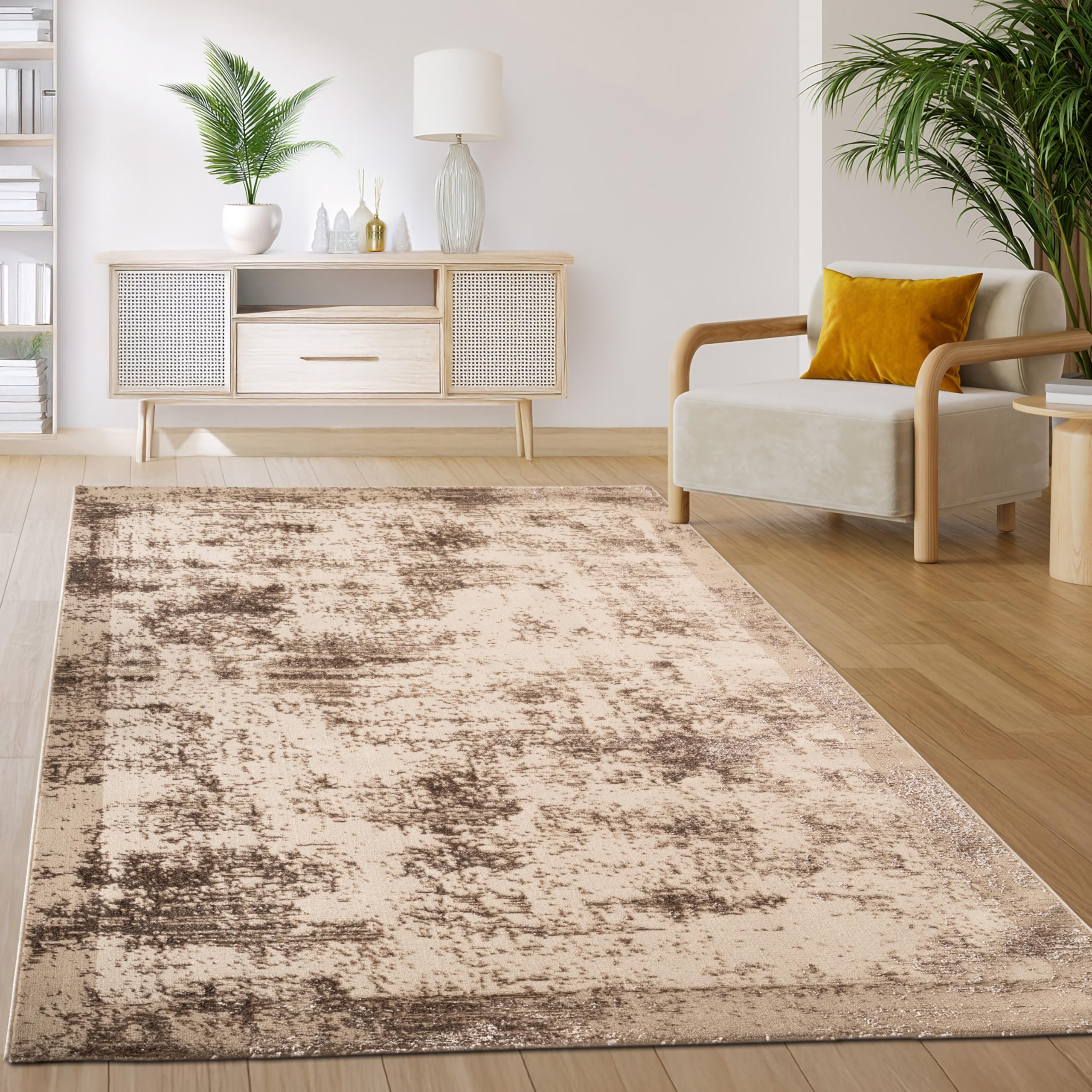paco-home-teppich-kurzflor-vintage-orientalisch-80x150-cm-schwarz-gold image 7