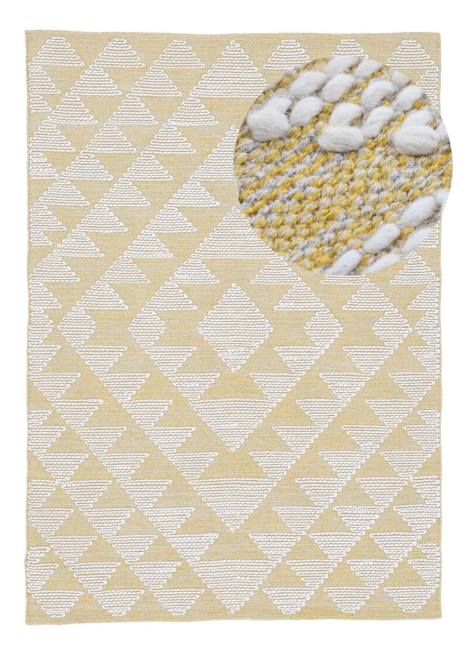 carpetfine-kelim-durry-baumwollteppich-gelb-80x150-cm image 1