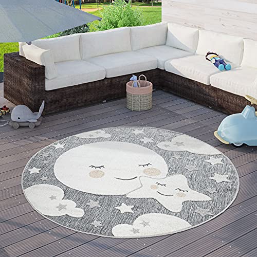 paco-home-kinderteppich-grau-160-cm-rund-sterne-mond image 8