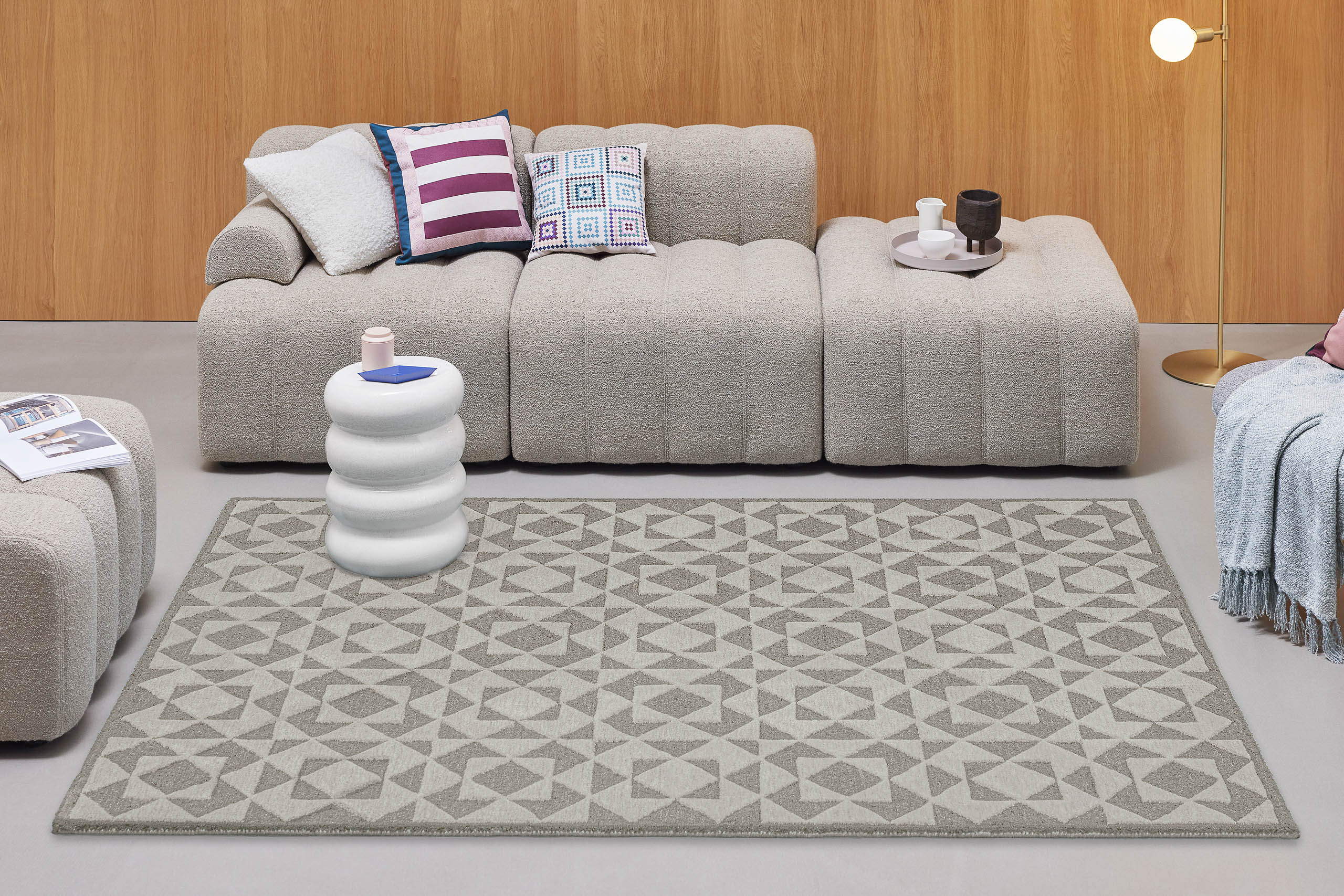 weconhome-downtown-kurzflorteppich-taupe-grau-handgetuftet image 2