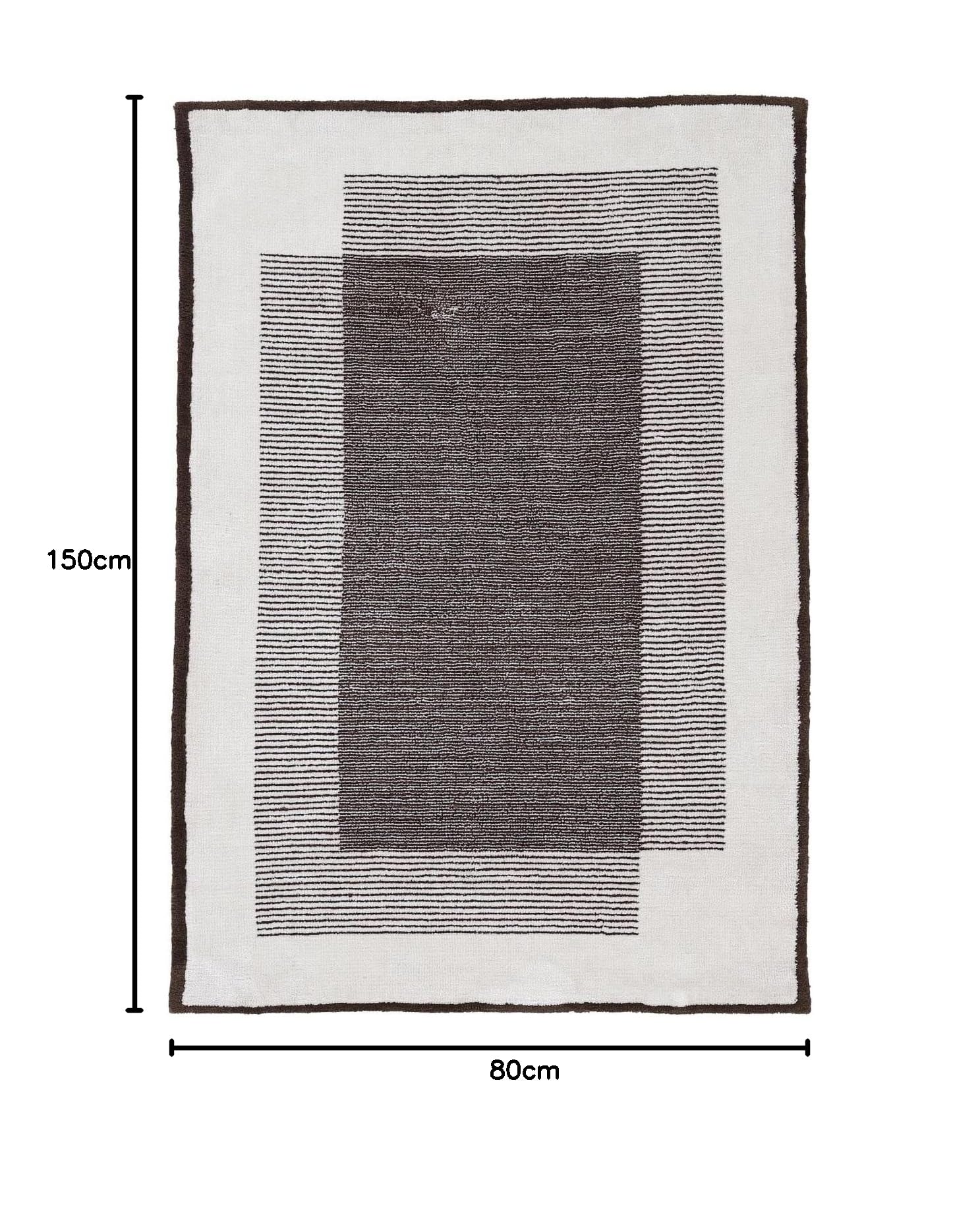 carpetfine-teppich-holly-weicher-kurzflorteppich-creme-braun-80x150-cm-rechtecki image 2