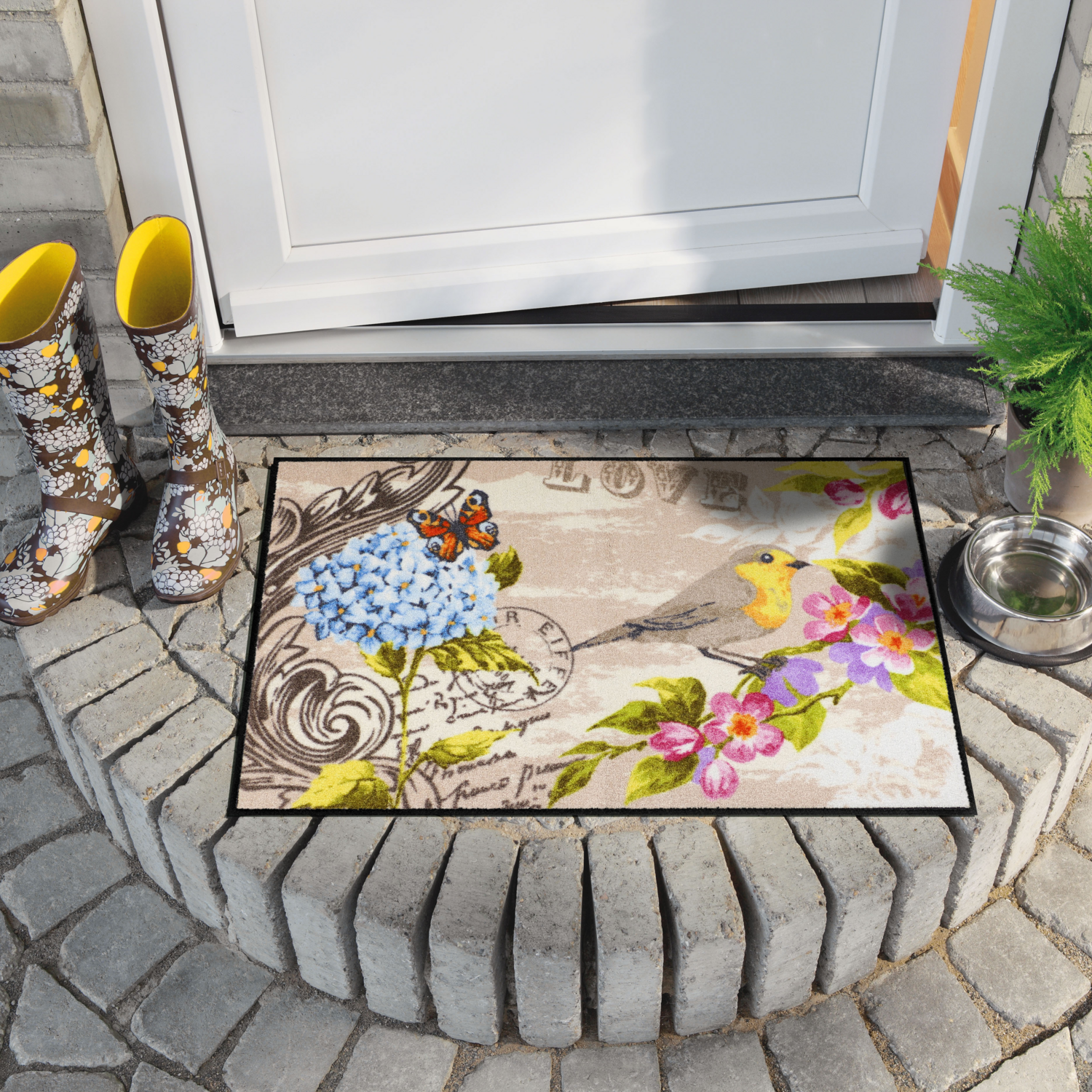 salonloewe-love-bird-sonderform-40-x-60-cm-herzf-rmige-fu-matte-mit-vogel-motiv image 2