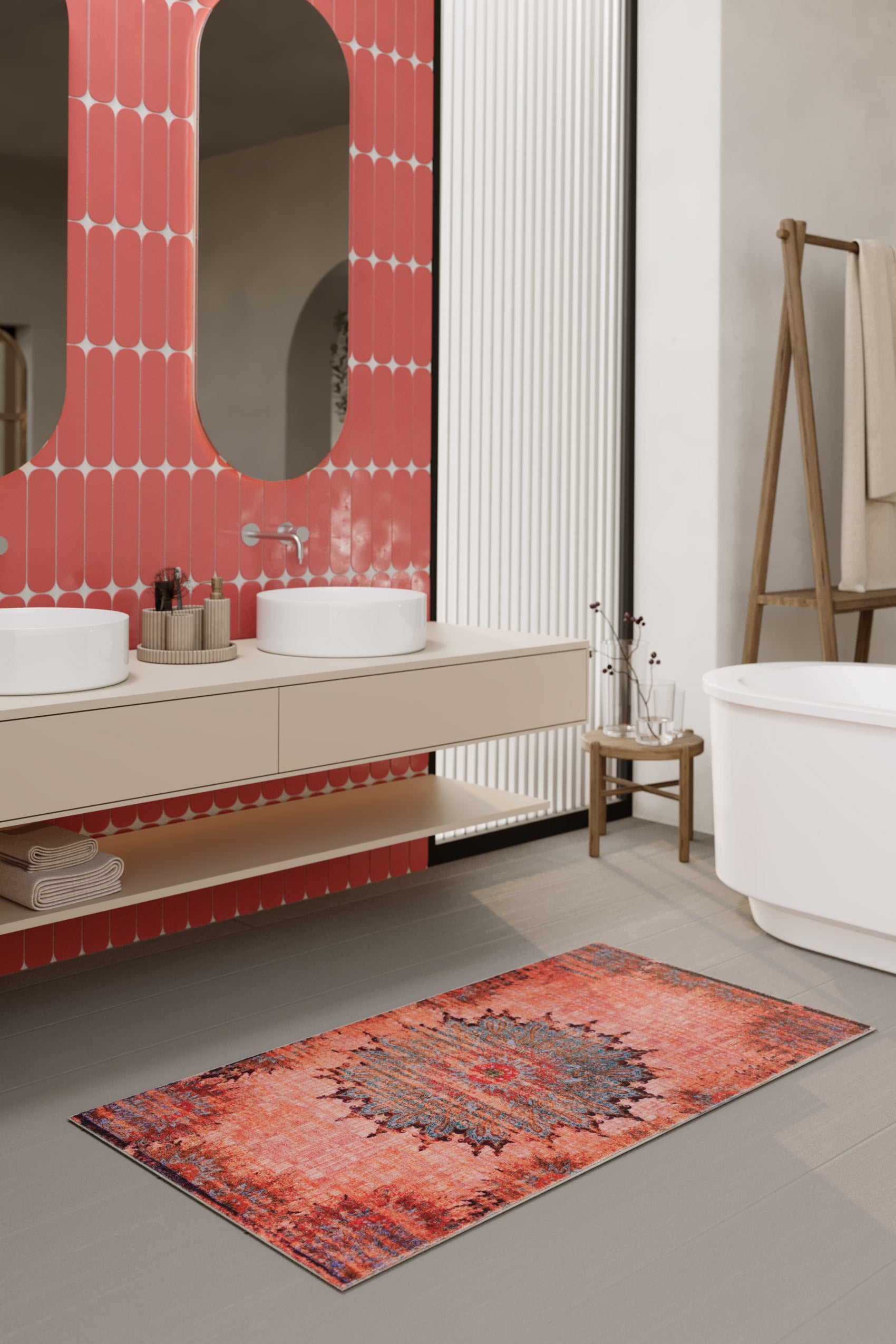 weconhome-badteppich-healing-rot-orientalisch-vintage image 6