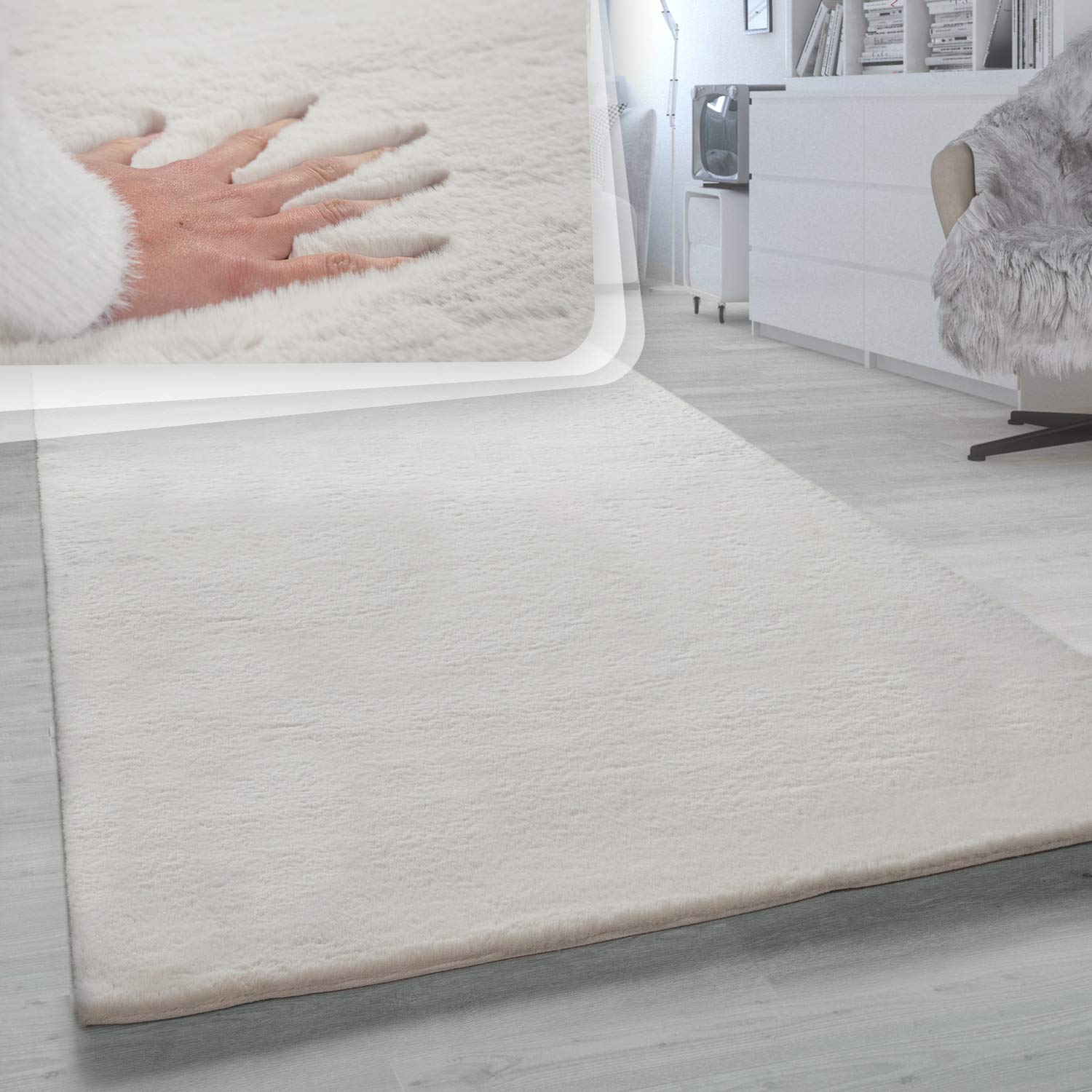 paco-home-rabbit-hochflor-teppich-kaninchenfell-beige-200x290-cm image 1