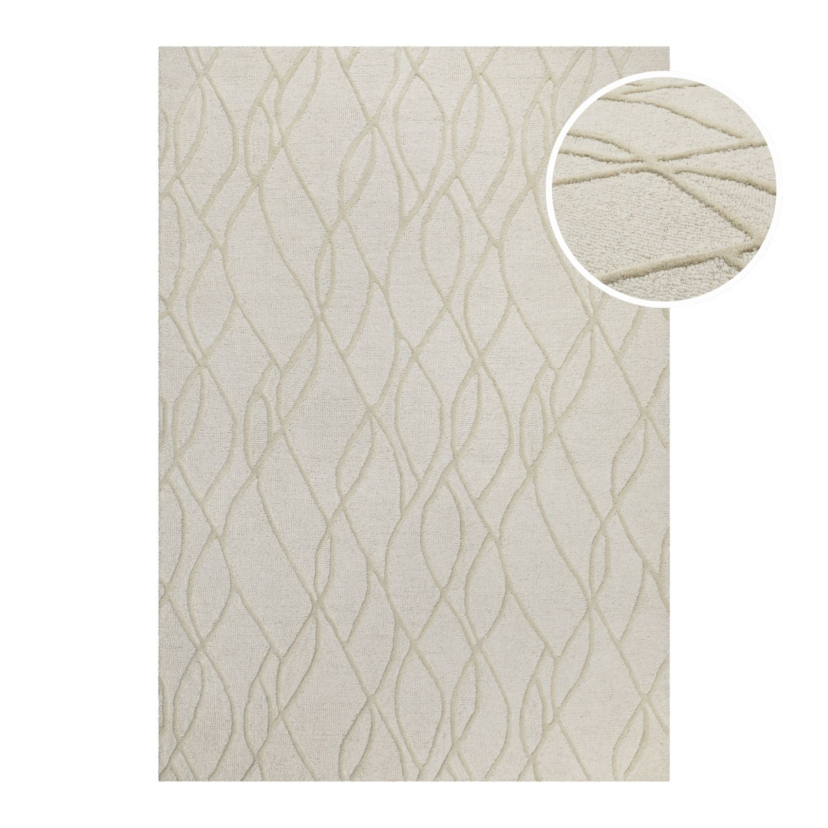 weconhome-hamptons-twentythree-kurzflor-teppich-creme-wei-schurwolle image 1