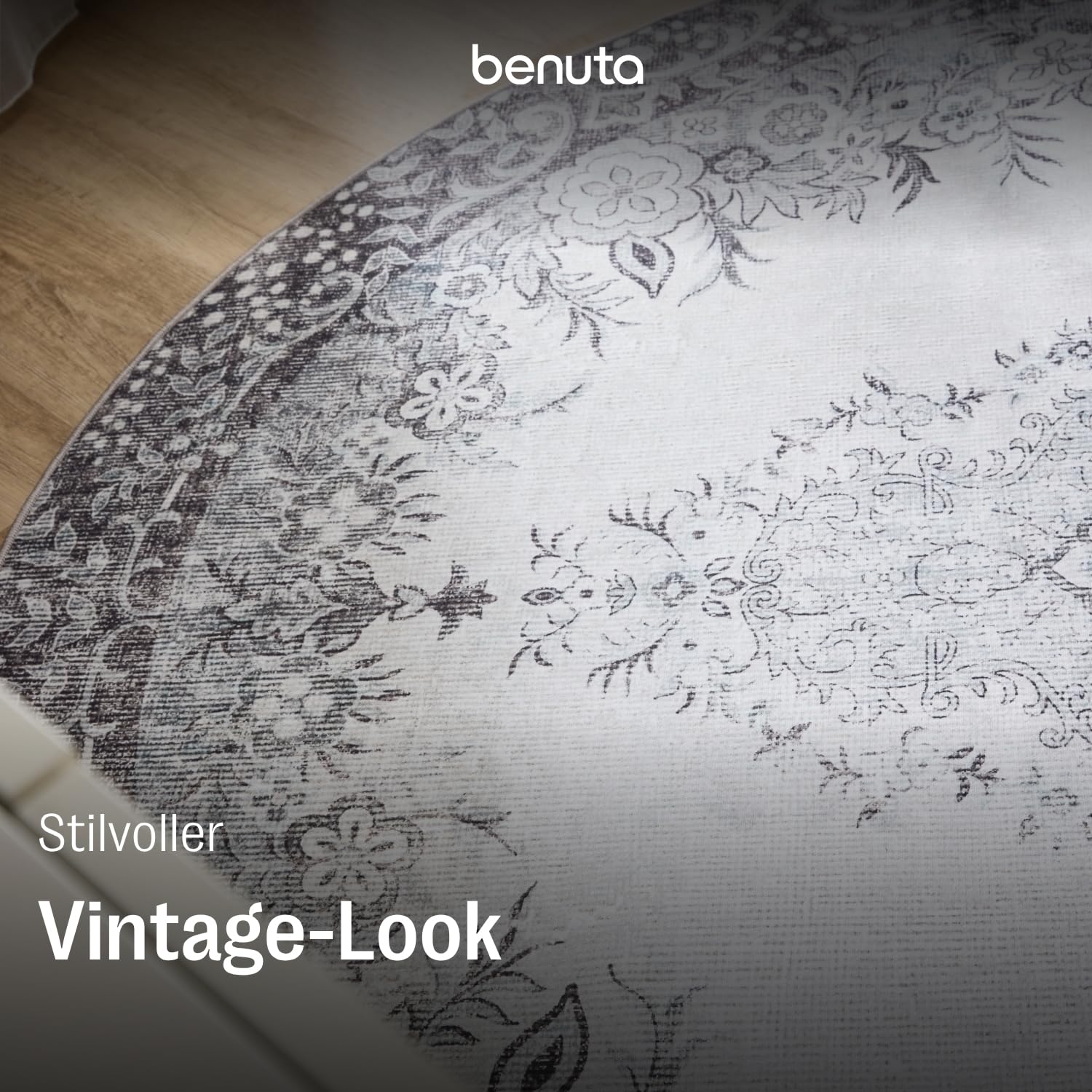 benuta-basic-waschbarer-teppich-george-schwarz-grau-120-cm-rund-kunstfaser-vinta image 2