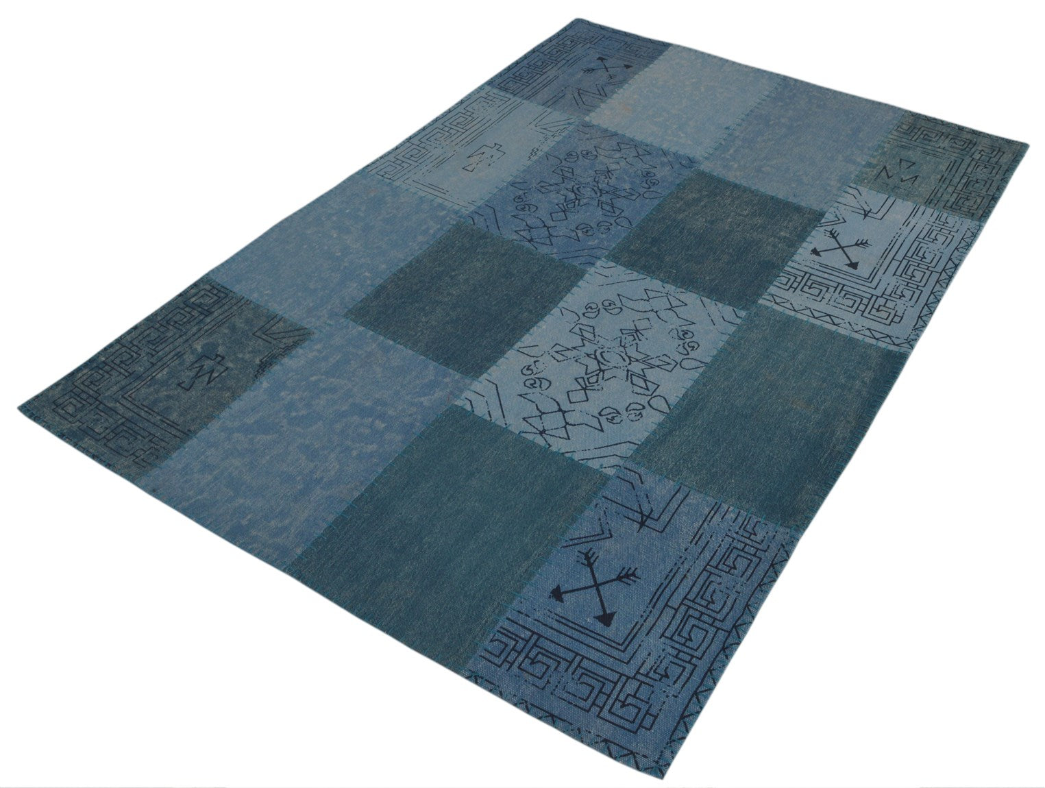 kayoom-lyrical-210-patchwork-teppich-vintage-optik-handgefertigtes-unikat image 1