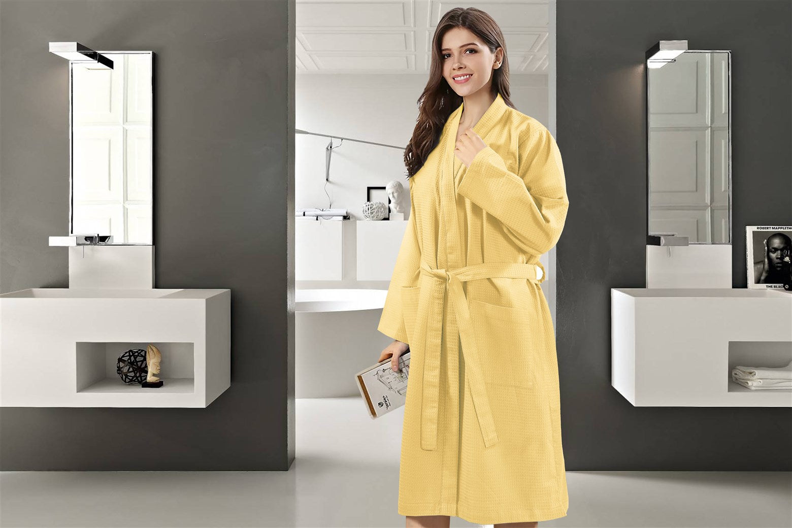 kayoom-bademantel-carla-125-gelb-unisex-weich-feuchtigkeitsregulierend-ideal-f-r image 5