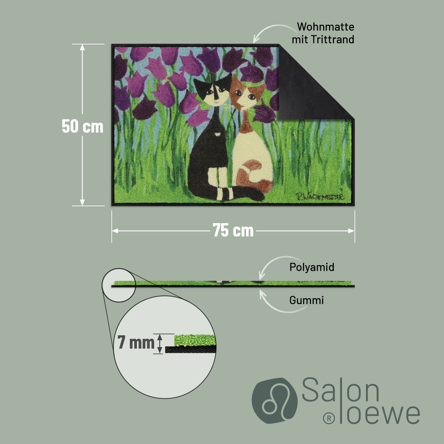 salonloewe-cielo-di-tulipani-eingangsmatte-50-x-75-cm-katzen-tulpen-design image 3