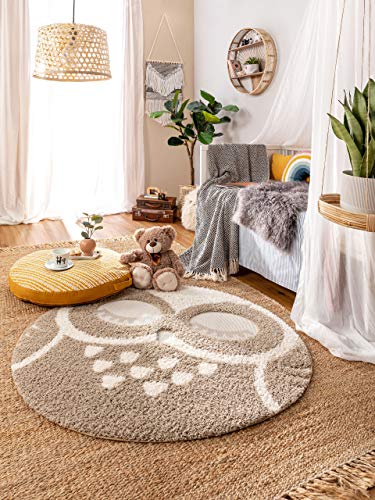 benuta-kids-teppich-carlo-rund-120-cm-cream-taupe-polypropylen-3-d-tiermotiv-f-r image 7