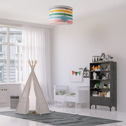 paco-home-volta-kinder-deckenlampe-stoffschirm-regenbogen-e27 image 6