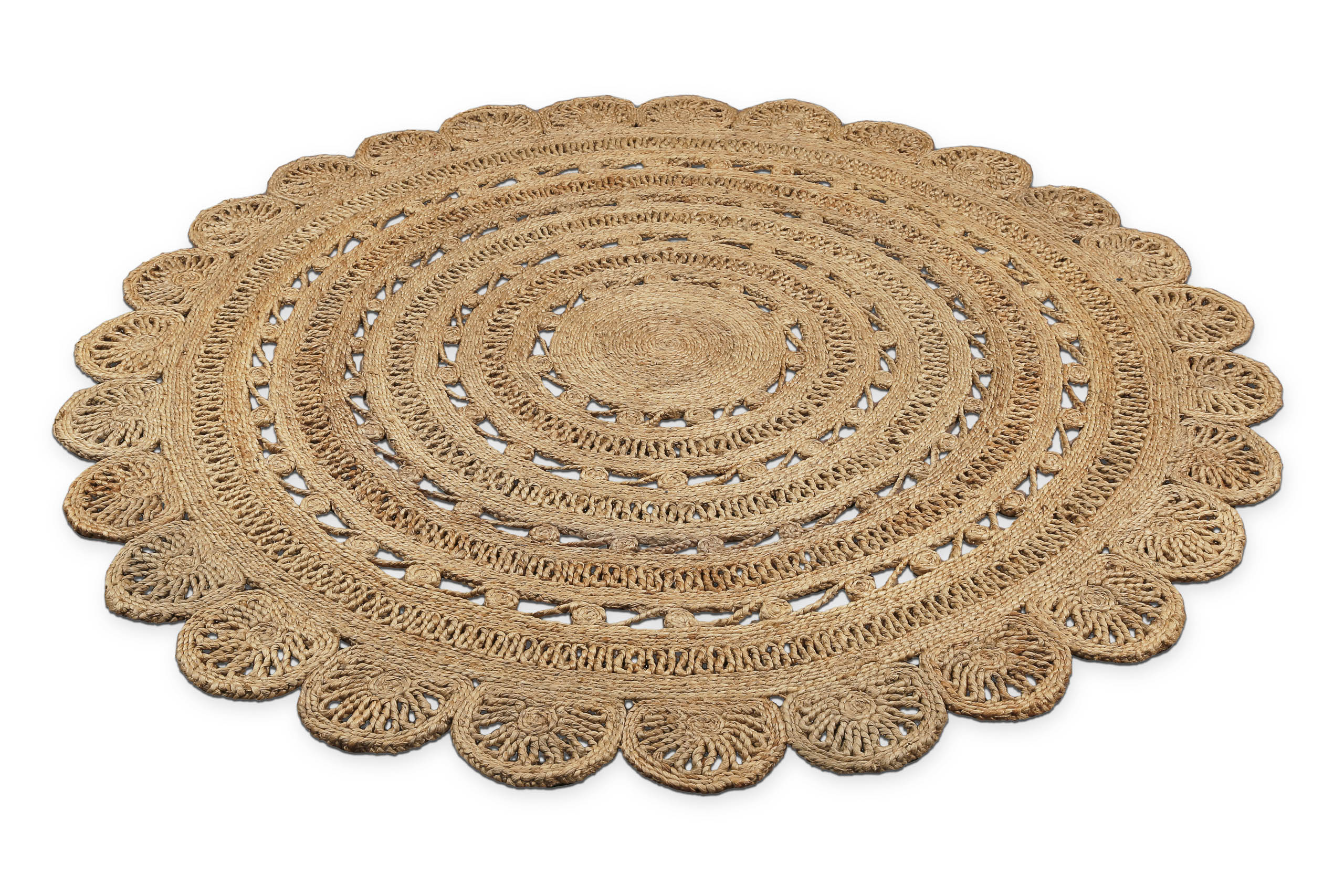 weconhome-green-looop-bloom-jute-teppich-rund-handgewebt-aus-100-reiner-jute-flo image 3