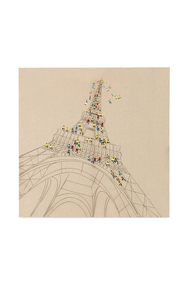 kayoom-l-wandbild-trip-to-paris-80-cm-x-80-cm-acrylfarbe-auf-leinwand-mit-holzke image 1