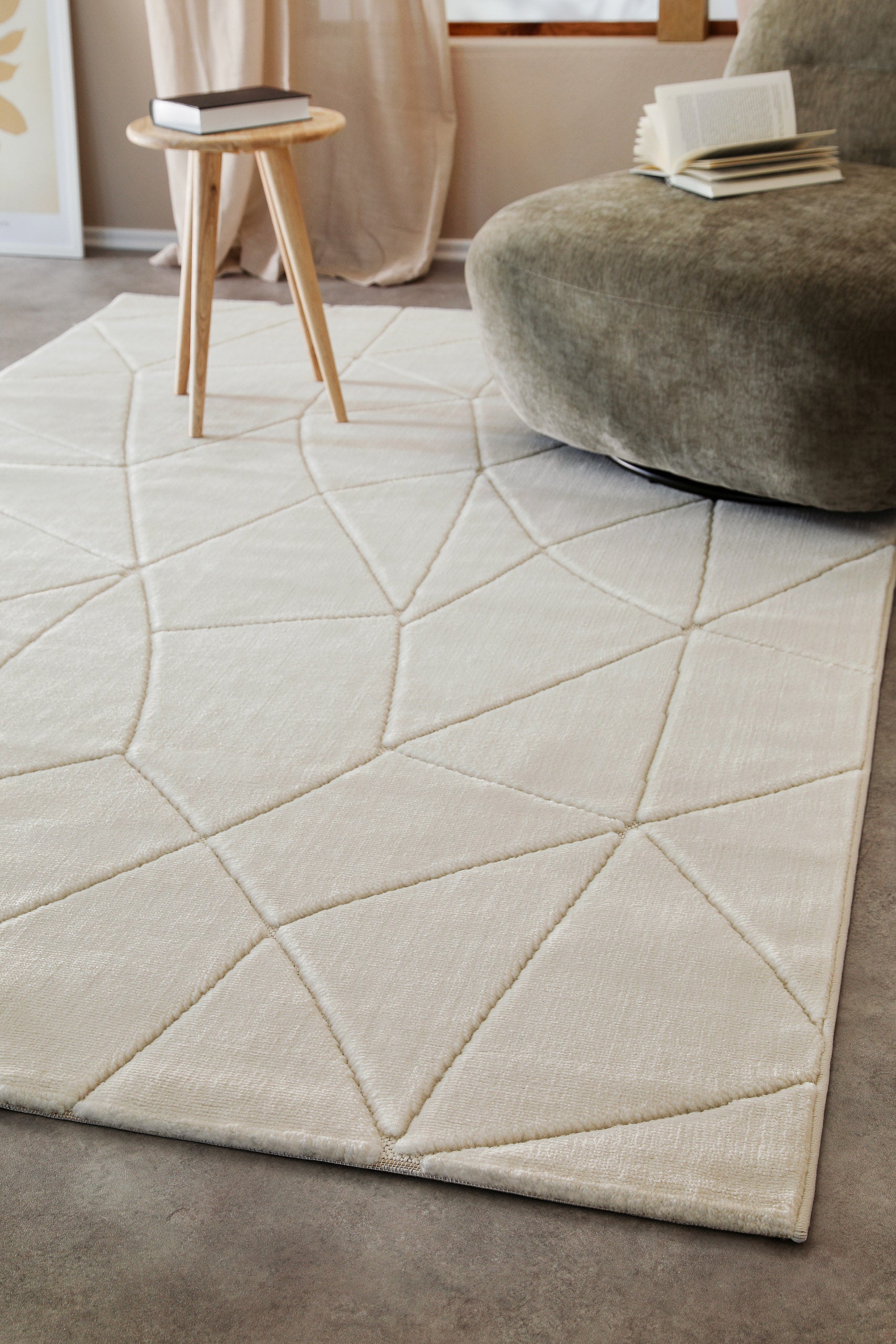 weconhome-unplugged-kurzflorteppich-creme-wei-eckig image 8