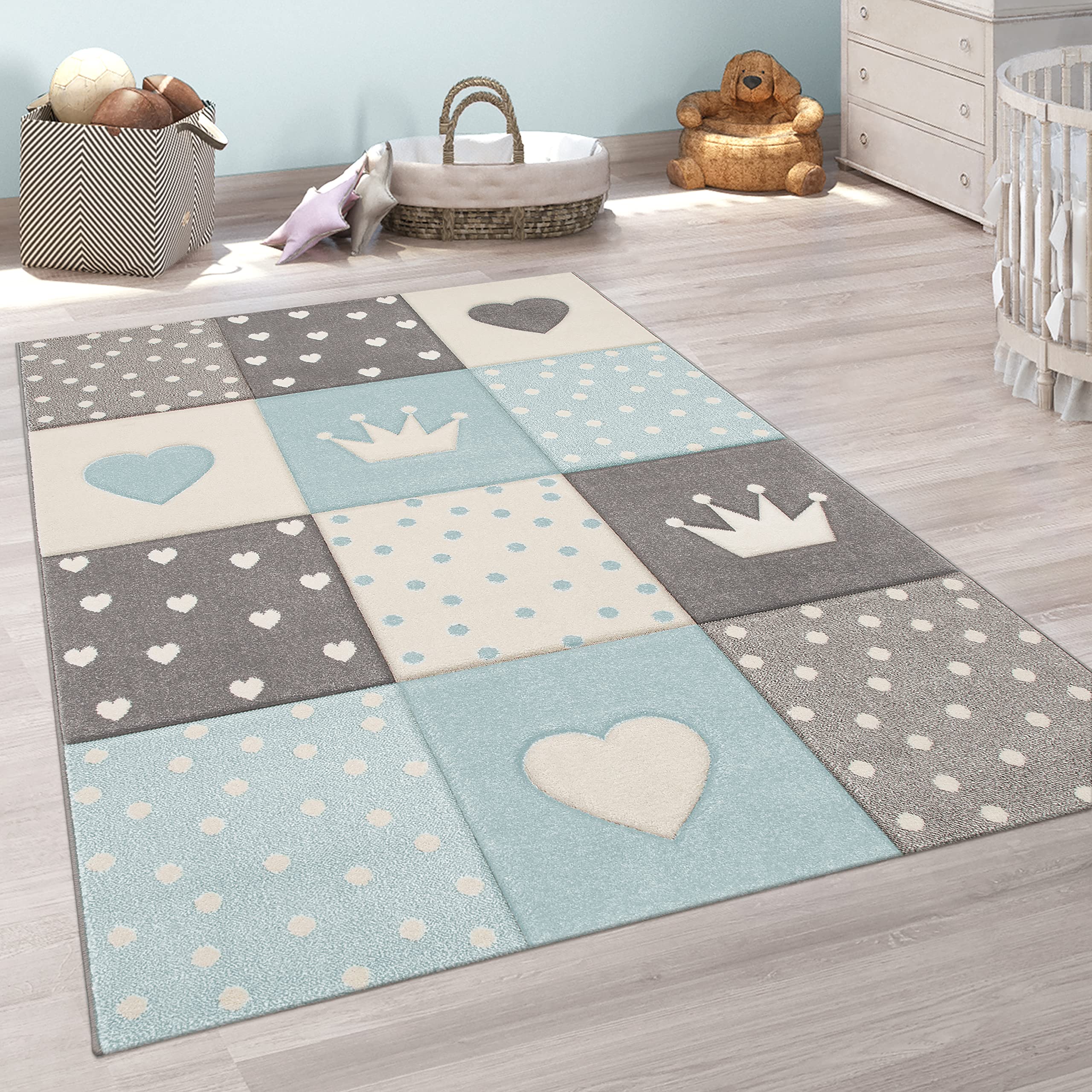 paco-home-kinderteppich-kurzflor-3d-pastell-160x230-cm image 1