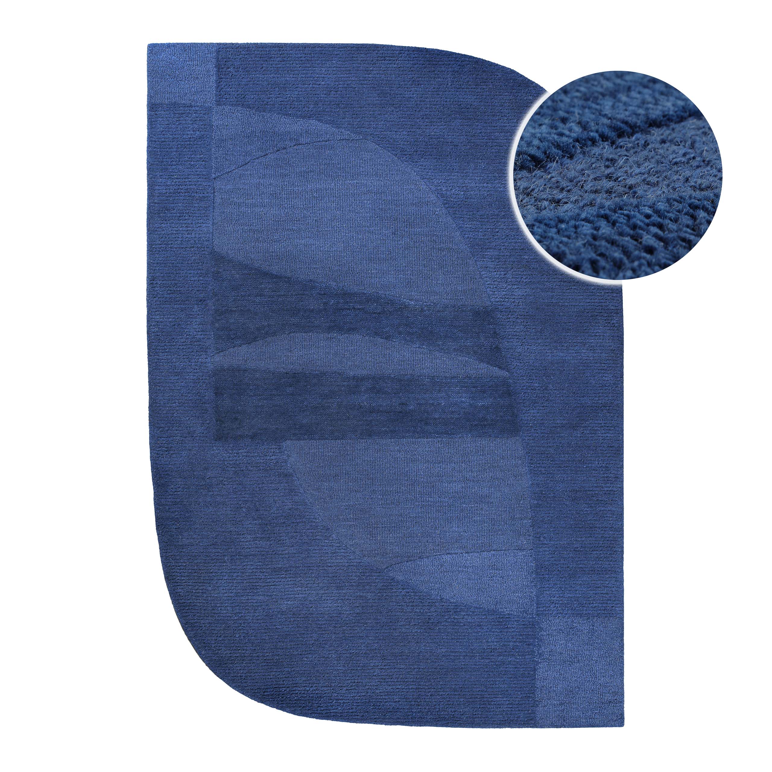 weconhome-dodo-kurzflorteppich-kobalt-blau-schurwolle image 1