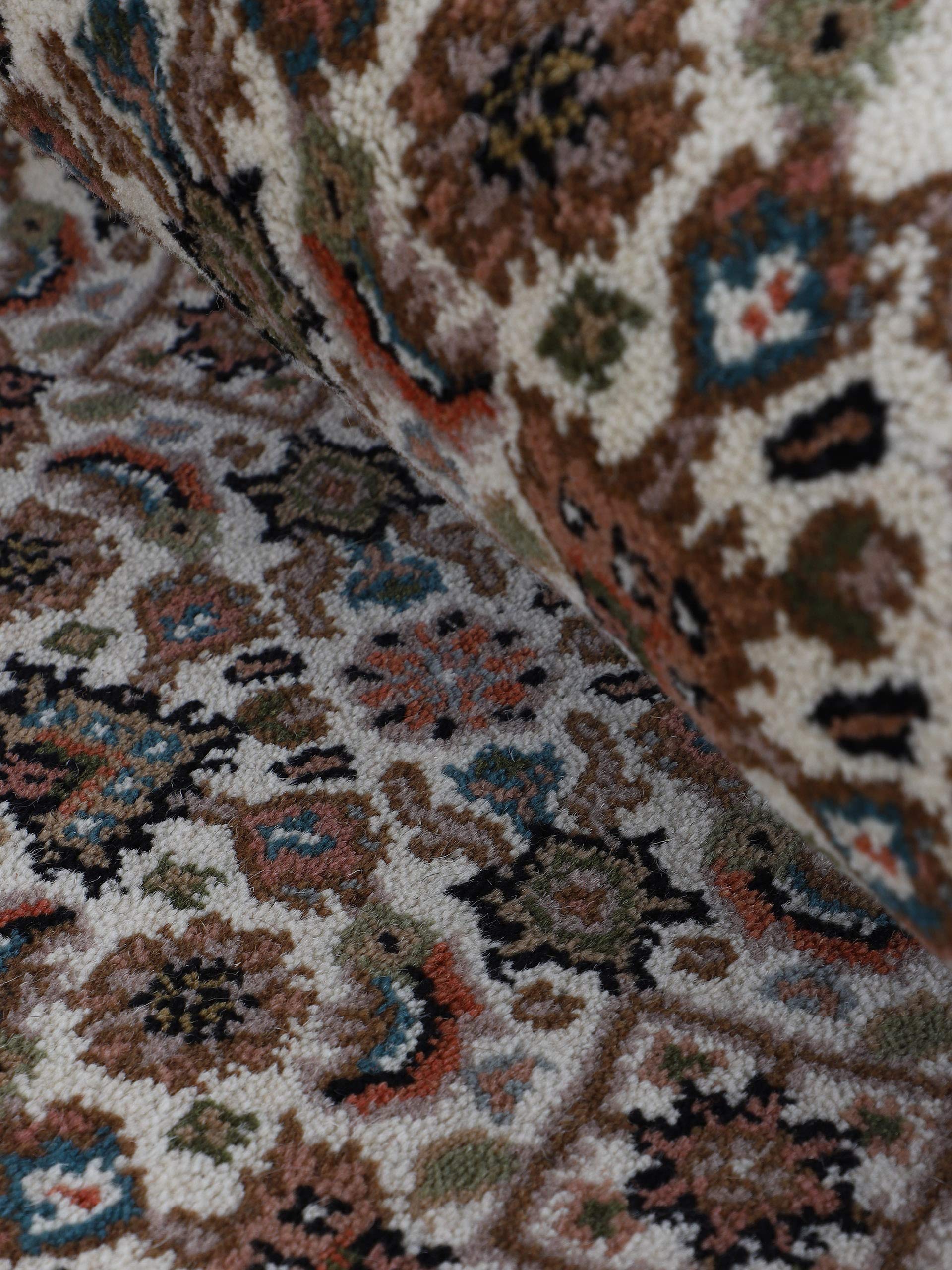 carpetine-bidjar-herati-teppich-l-ufer-creme-80x250-cm-handgekn-pft-wolle-baumwo image 8