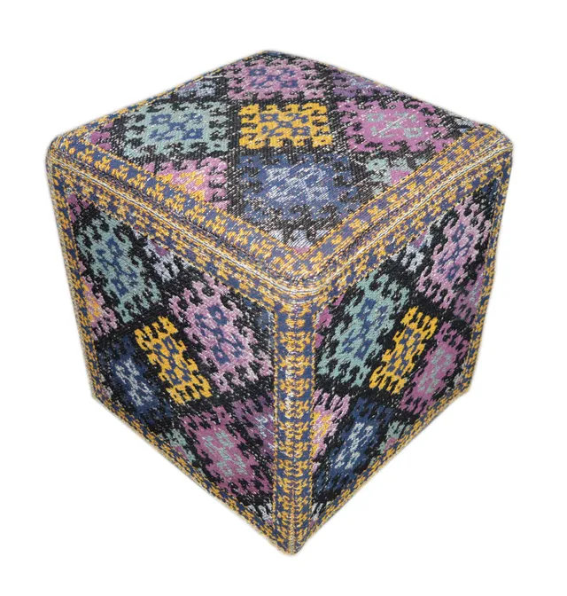 kayoom-solitaire-pouf-110-sitzhocker-mit-baumwoll-wollbezug-bunt image 1